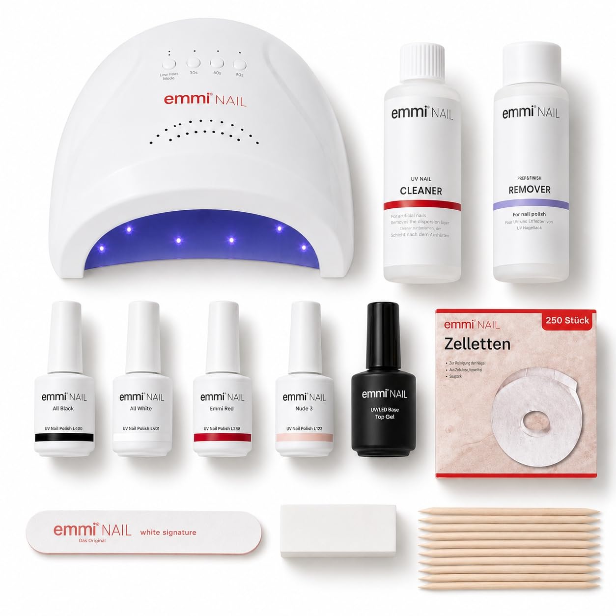 Emmi Nail Starterset Lack UV/LED-Lack "Best of" I 5-tlg Set mit den beliebtesten UV-Lack 5 x 15ml I Profi Set zum Nägel selber machen I Stoßfest