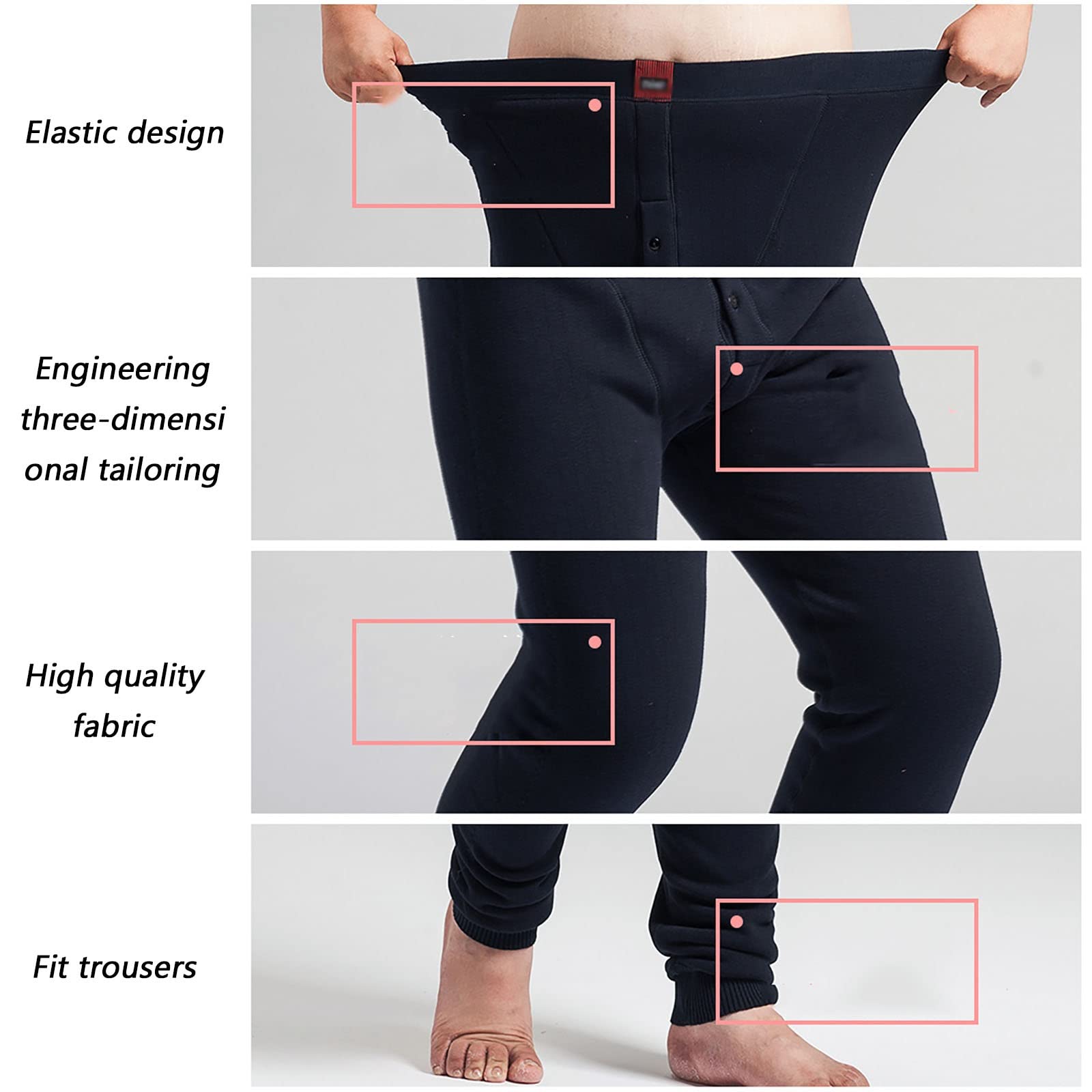 G&F Hombres Pantalones Térmicos Calzoncillos Largos Cálidos Capa Base Pantalones Interior Invierno
