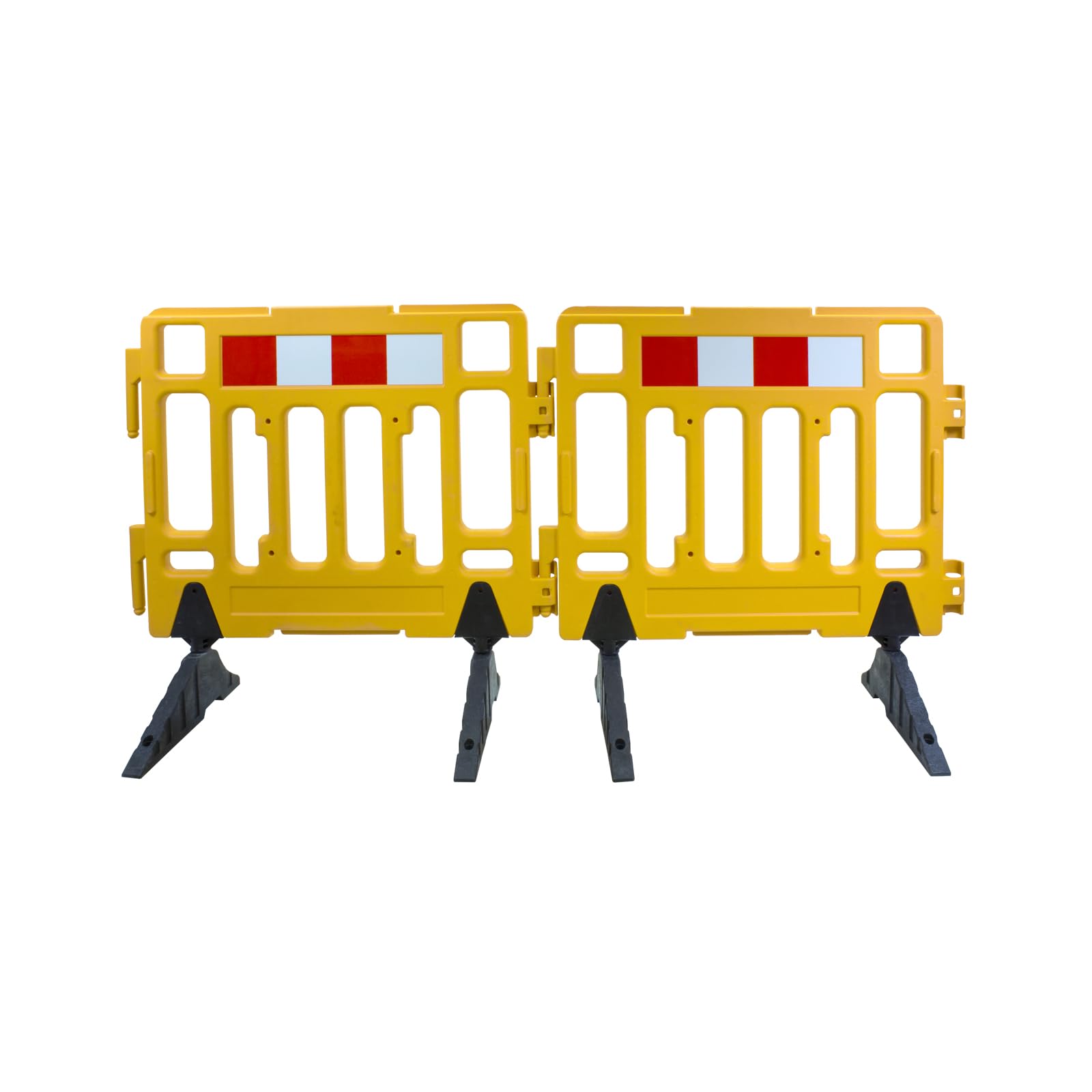 EberSign Valla de Seguridad Enlazable Barrera de Plástico Barricada para Obra Peatonal 2000x1020x50mm Amarillo