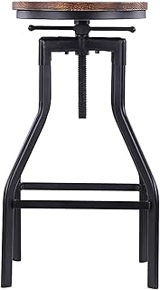 IKAYAA Sgabelli Alti Sgabelli da Bar Regolabile in Altezza Girevole Sgabello Stile Industriale Sgabelli Cucina