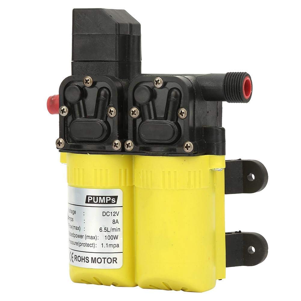 Elektrische Autowaschpumpe, 3208 12V 100W Hochdruckreiniger Doppelsaugende Pumpe Elektrische Selbstansaugende Hochdruckwasserpumpe für Wohnwagen, Booten, Autos