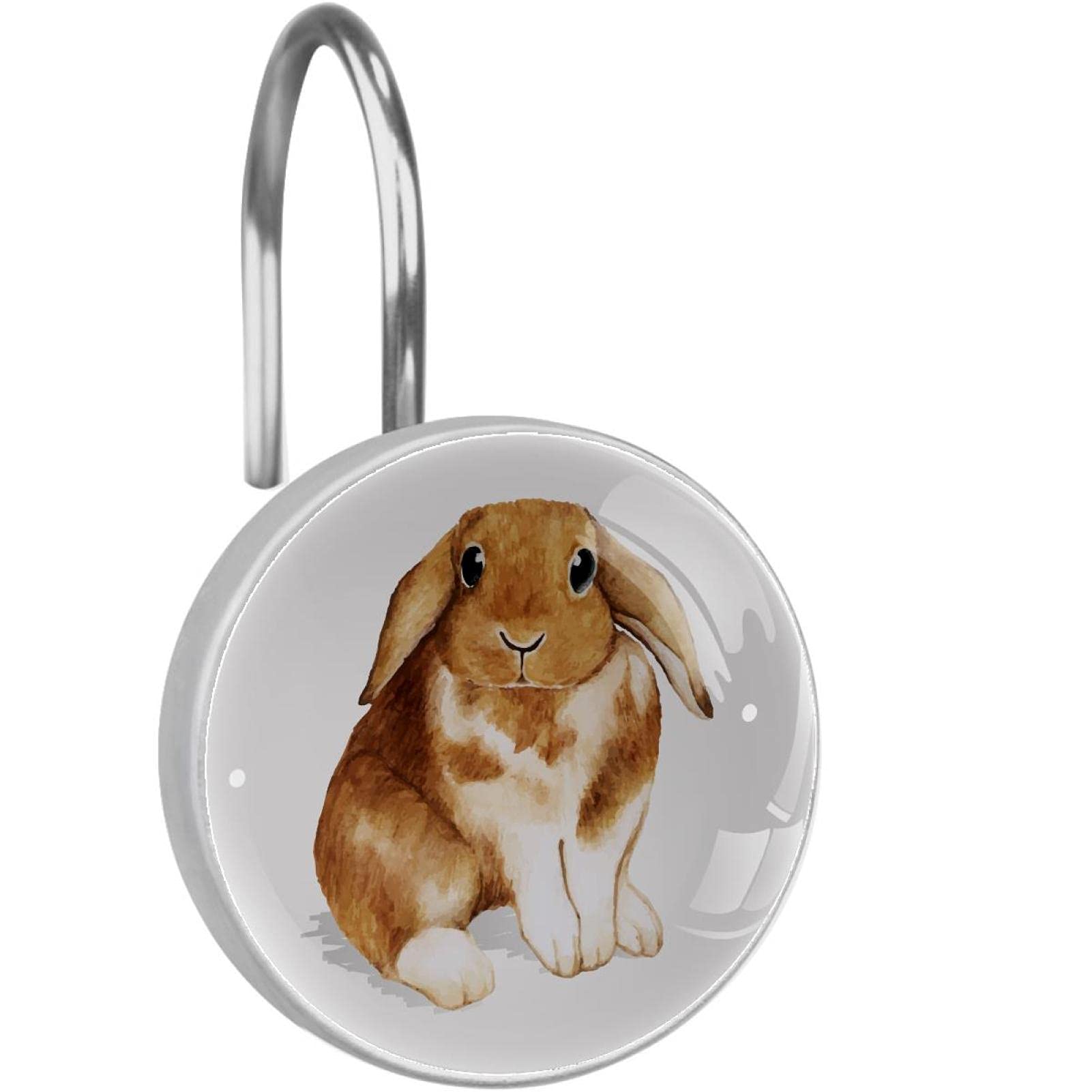 Anneaux rideau de douche lapin pour égayer la salle de bain des enfants au quotidien