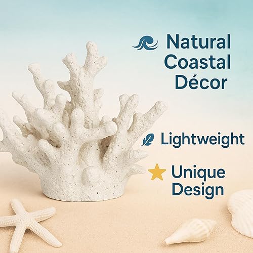 Miniatura 4 de Nautical Crush Trading Decoración de coral blanco, decoración para el hogar de playa, decoración de arrecife de coral sintético, 6.5 x 5 x 5.5