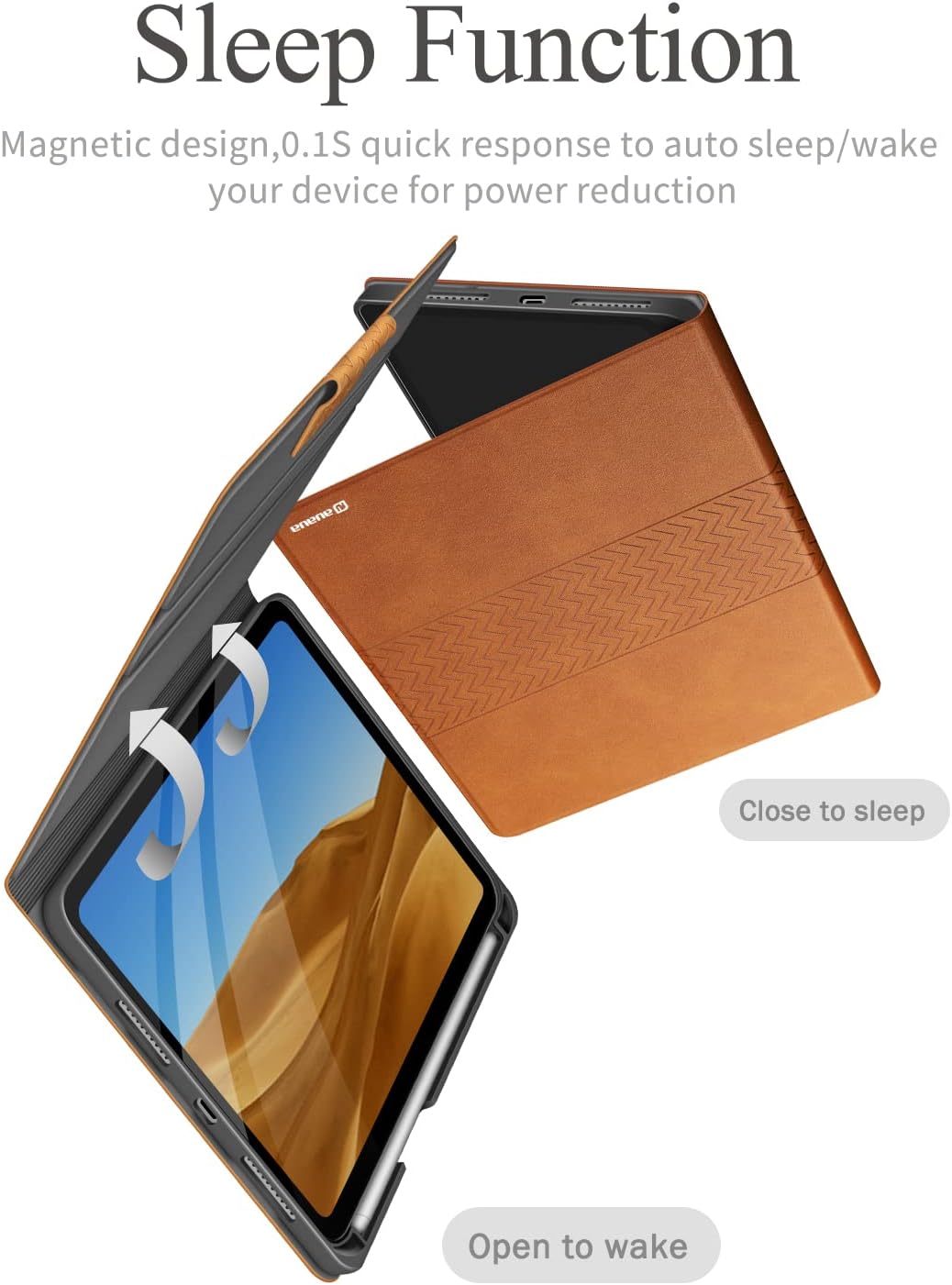 auaua Case for iPad mini 7 (A17 Pro, 2024) / iPad mini 6 Case (2021) 8.3 inch with Pencil Holder, Multiple Viewing Angles, Magnetic Closure, Auto Sleep/Wake (Brown)