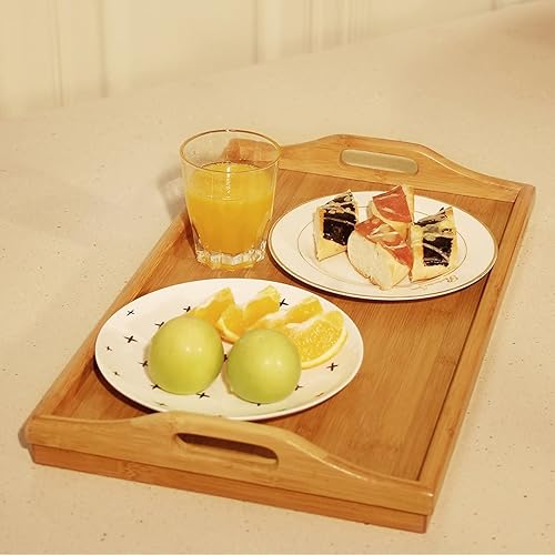 Miniatura 7 de Bandeja de cama con patas plegables de madera para servir desayuno en cama o bandeja para platos, mesa de TV, bandeja para computadora portátil,