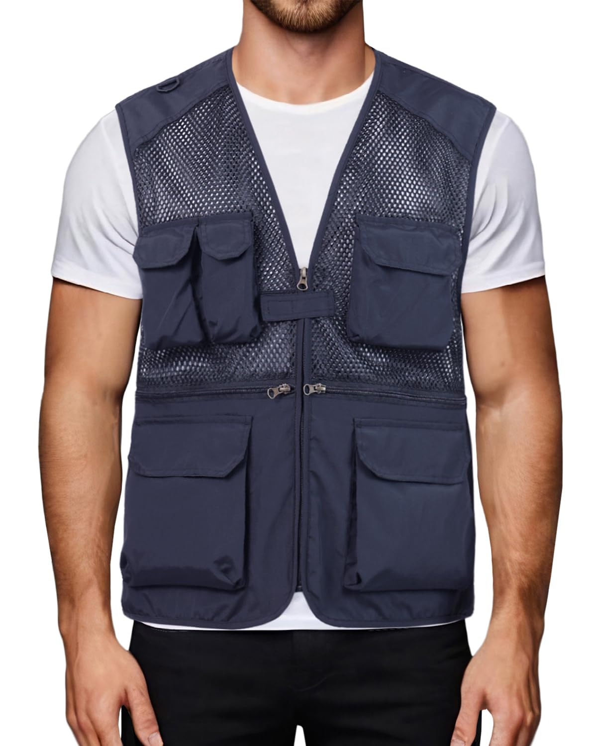 Gilet da Lavoro Uomo Gilet da Pesca Multi-Tasca Estivo Maglia Giubbotto Senza Maniche Leggero Traspirante Giacca per Estate All'aperto Fotografia Campeggio Escursionismo