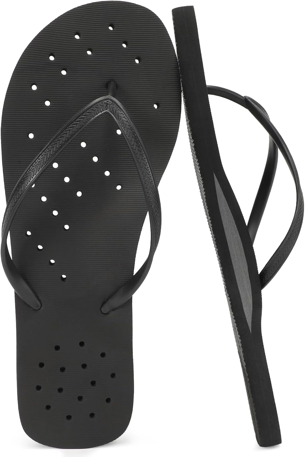 STQ Shower Shoes Men : Quick Dry Arch Support Flip Flops, Non Slip Mens Flip-Flop for Beach Pool College Dorm Bathroom Thong Sandals with Drain Holes