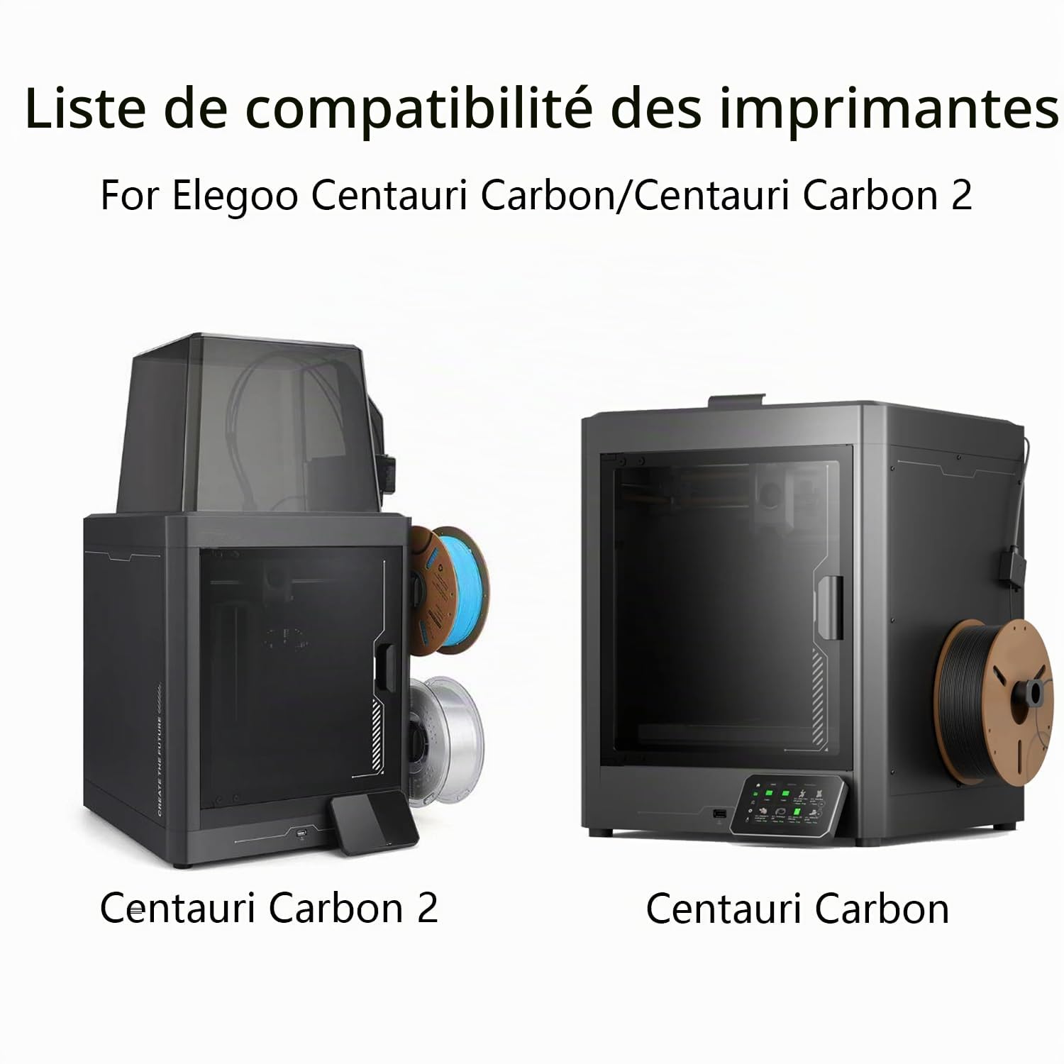 HzdaDeve 260X271MM pour plaque de construction en carbone Centauri PEI PEO Feuille double face lisse, plateau de pression chauffé, plateforme flexible pour Elegoo Centauri Carbon/Centauri (PEO+Debris)