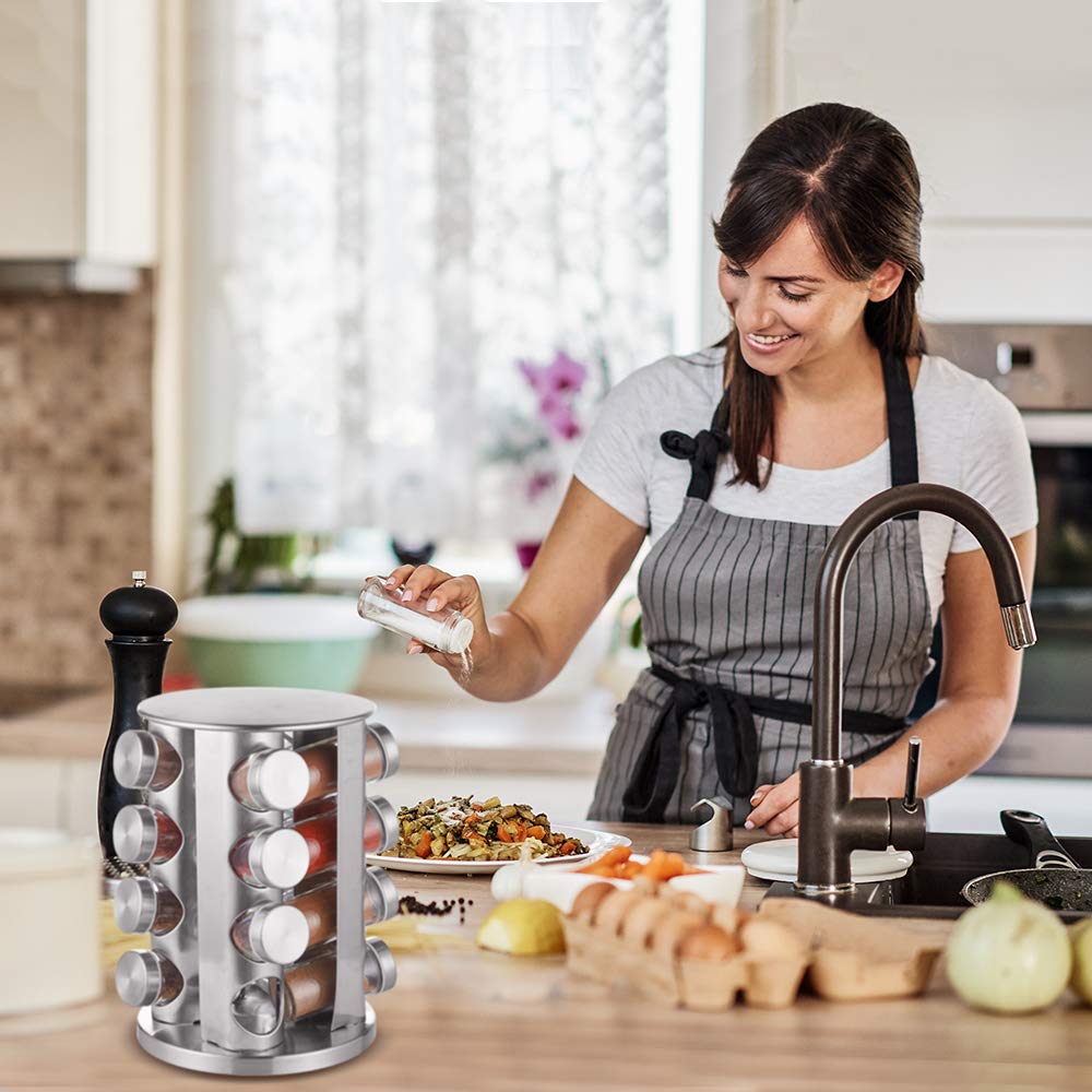 Buy DEFWAY Revolving Spice Racks Organiser Stainless Steel Free