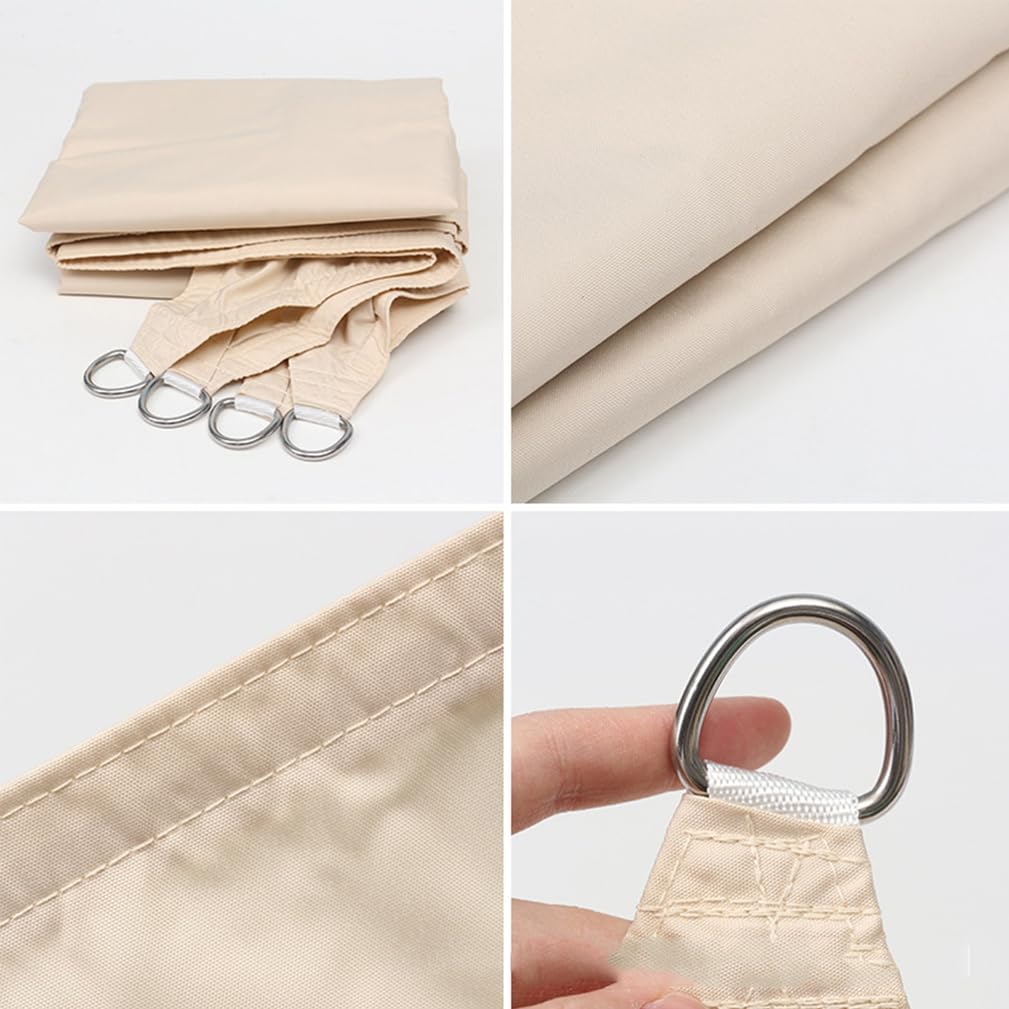 Vela Parasole 3x3m,Tenda Triangolare Impermeabile e Resistente al Sole,per Balcone,Terrazza,Giardino e Patio,Copertura,Beige,4mx4mx4m