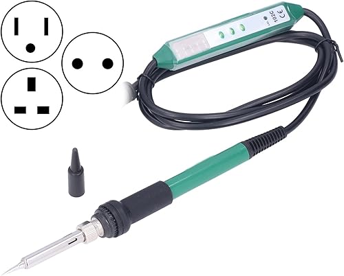 Miniatura 3 de Pwshymi Soldador eléctrico Control de temperatura ajustable Kit de soldador portátil Kit de soldadura puntiaguda para electrónica BST102C (estándar