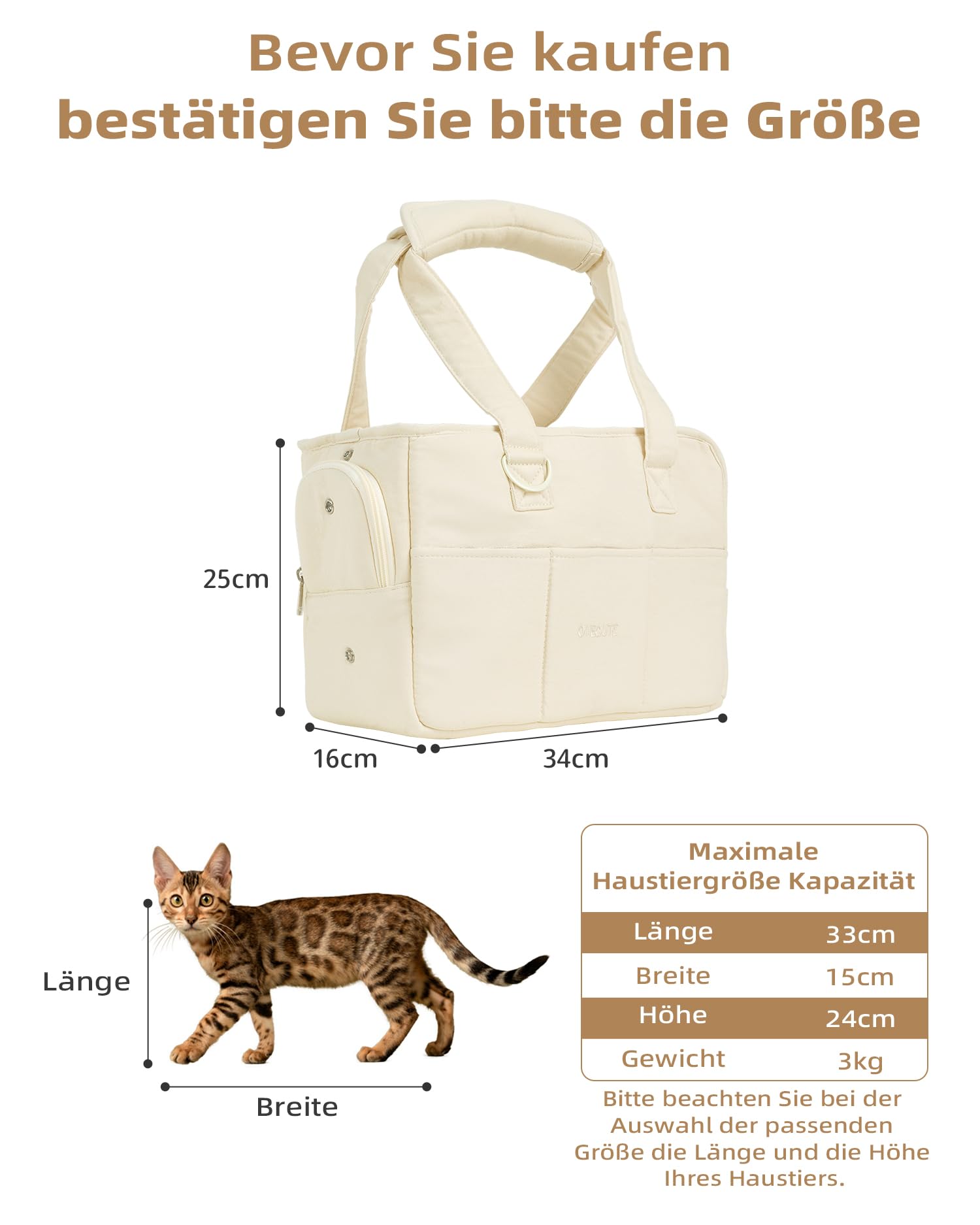 ONECUTE Small Dog Carrier Bag, 5 Pockets Pet Puppy Carrier Bag, Soft-Sided Dog Handbag - Image 2