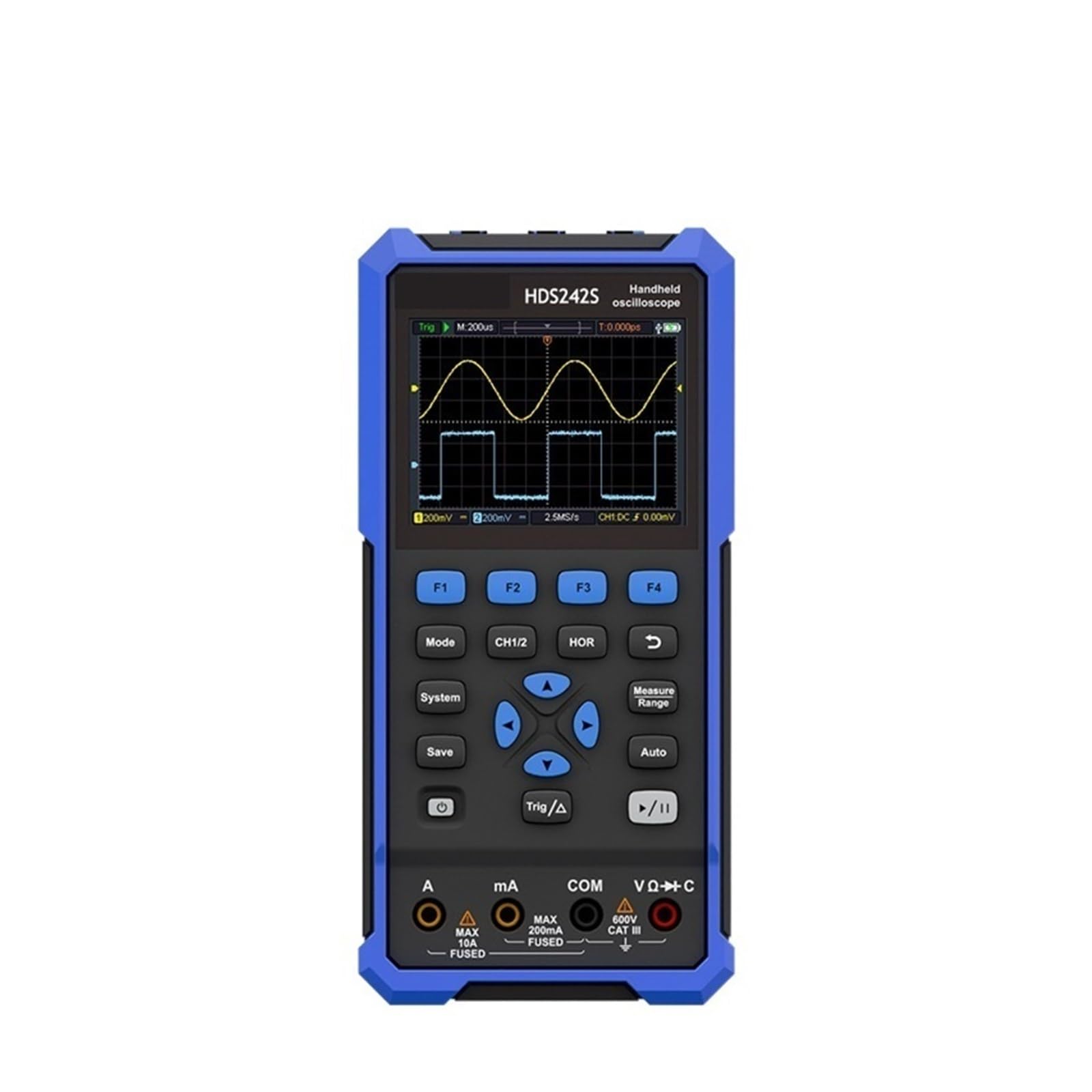 Oscilloscopio digitale, 3 in 1 oscilloscopio digitale multimetro generatore di forme d'onda 100 MHz 500 MSa/s 20000 conteggi per il settore della manutenzione e dell'istruzion(HDS242)