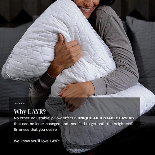 Miniatura 4 de LUXOME LAYR - Almohada ajustable de firmeza y grosor - Totalmente personalizable - Espuma con memoria - Cubierta para enfriamiento de bambú -