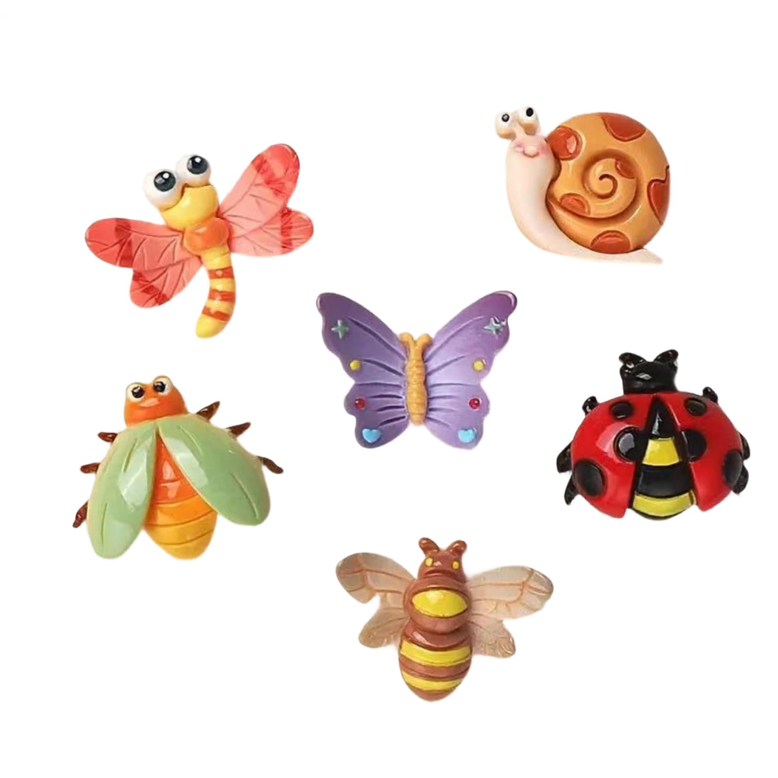 Hredyqw 6Pcs Fun Animal Magnets Cartoon Resin Refrigerator Magnet for Refrigerator Decoration Offices Whiteboard Metal Surfaces Lovely Cartoon Fly Fridge Magnets