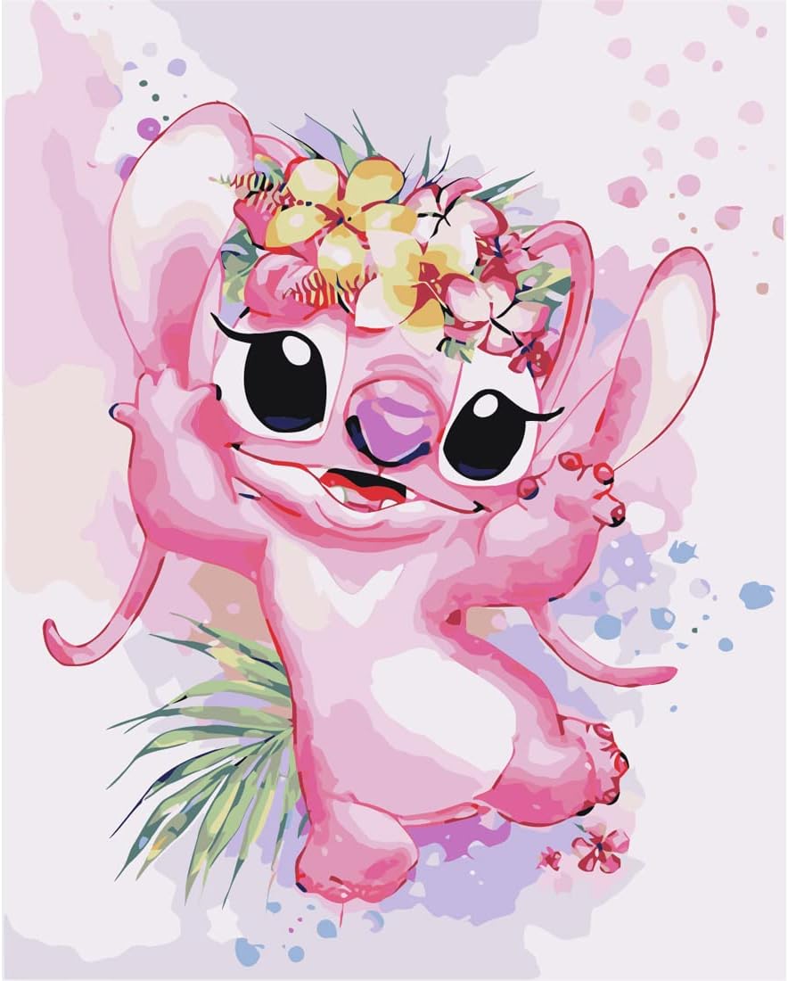 siwpoeh Anime Paint by Numbers Stitch and Angel,Stitch