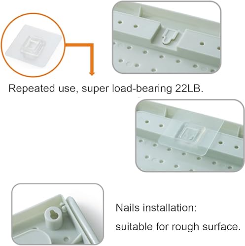 Miniatura 6 de Paquete de 4 zapateros de plástico para colgar en la pared, organizador plegable creativo, estante de almacenamiento para zapatos, soporte adhesivo