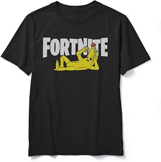 Fortnite Boy's Peel Yourself Logo T-Shirt Black Tee Featuring Peely - Officially Licensed Kids Fort nite Shirt - Boys 8-12
