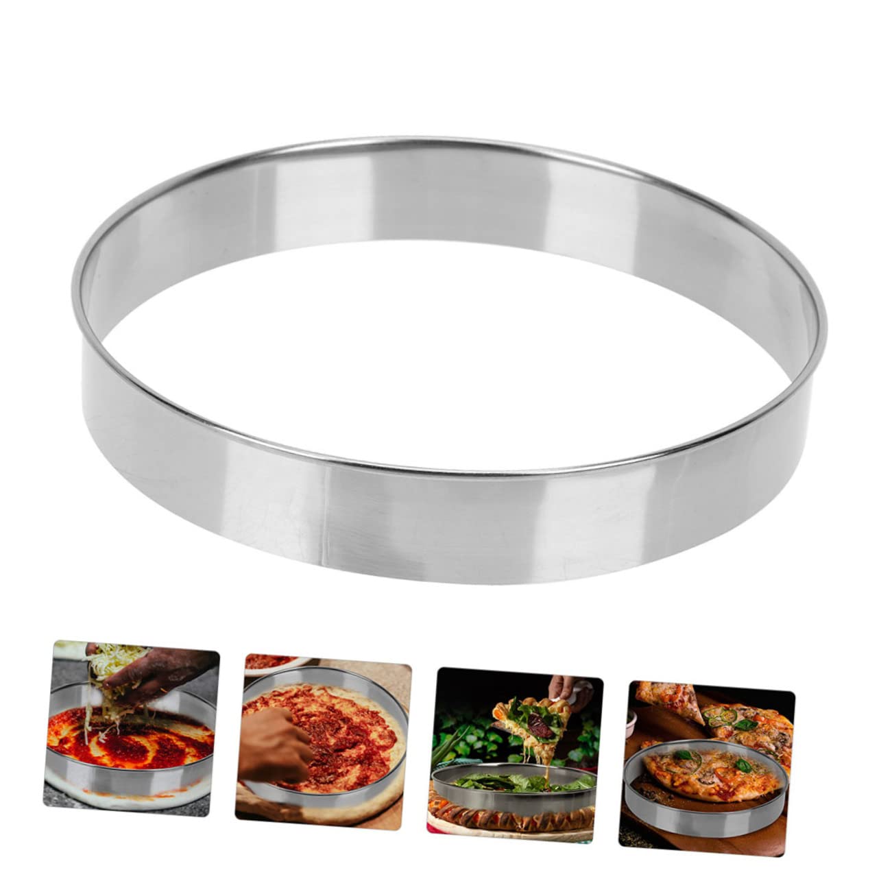 MAGICLULU 4stücke Haushalt Pizza Aus Edelstahl Mehrzweck Kuchenring Für Pizza Backzubehör Zur Vermeidung Von Überlaufen Beim Backen Robustes Und Langlebiges Material Für Einfache