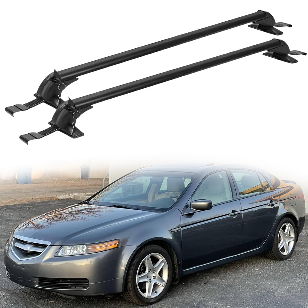 Crossbars Aluminum Cross Bar 220lbs Fits for Acura TL UA6 UA7 2004-2008 Roof Rack with Lock Black
