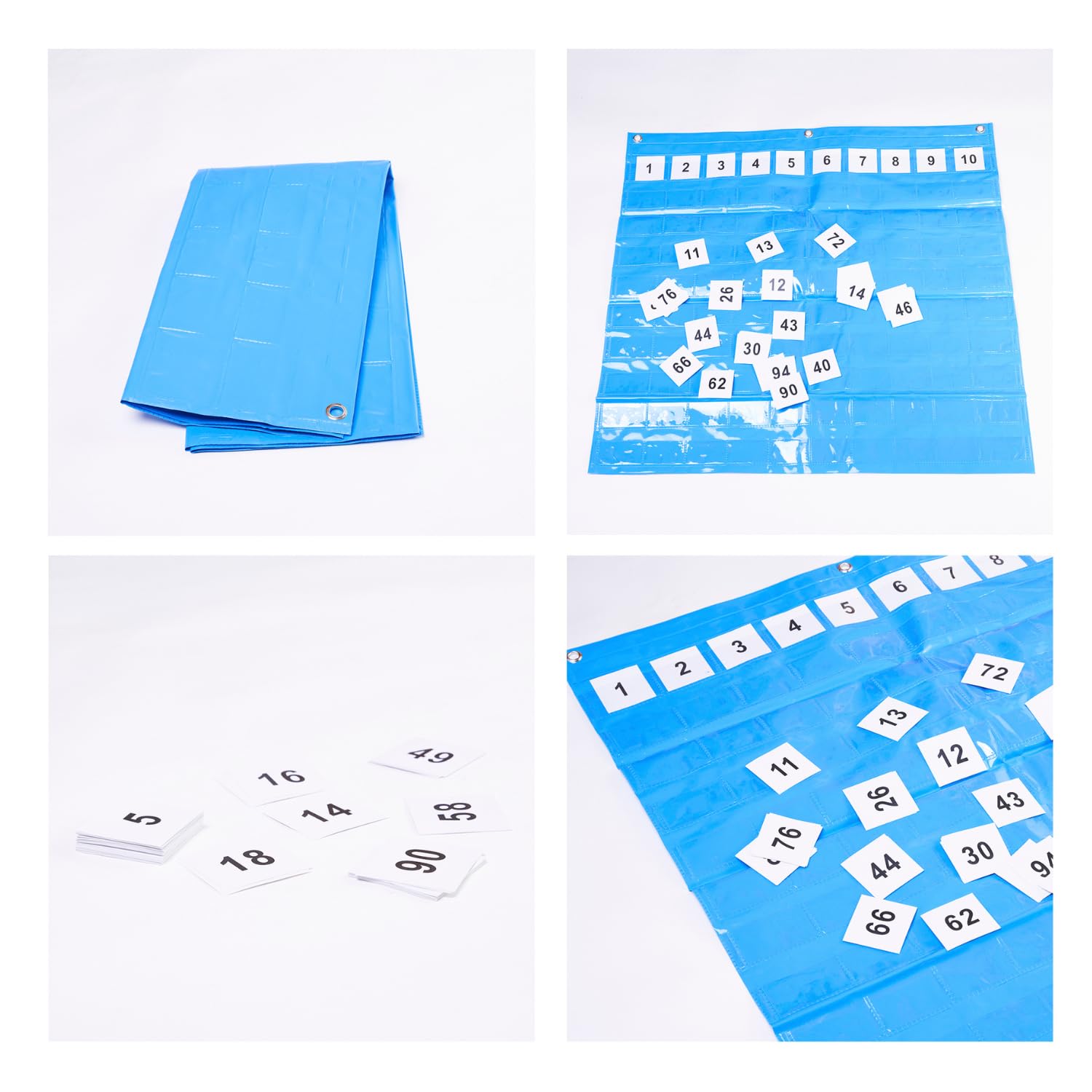 Dohe Educa - Panneau 100 poches pour apprendre les tables de multiplication et les mathématiques - Avec cartes de 0 à 99 - Matériel scolaire et éducatif