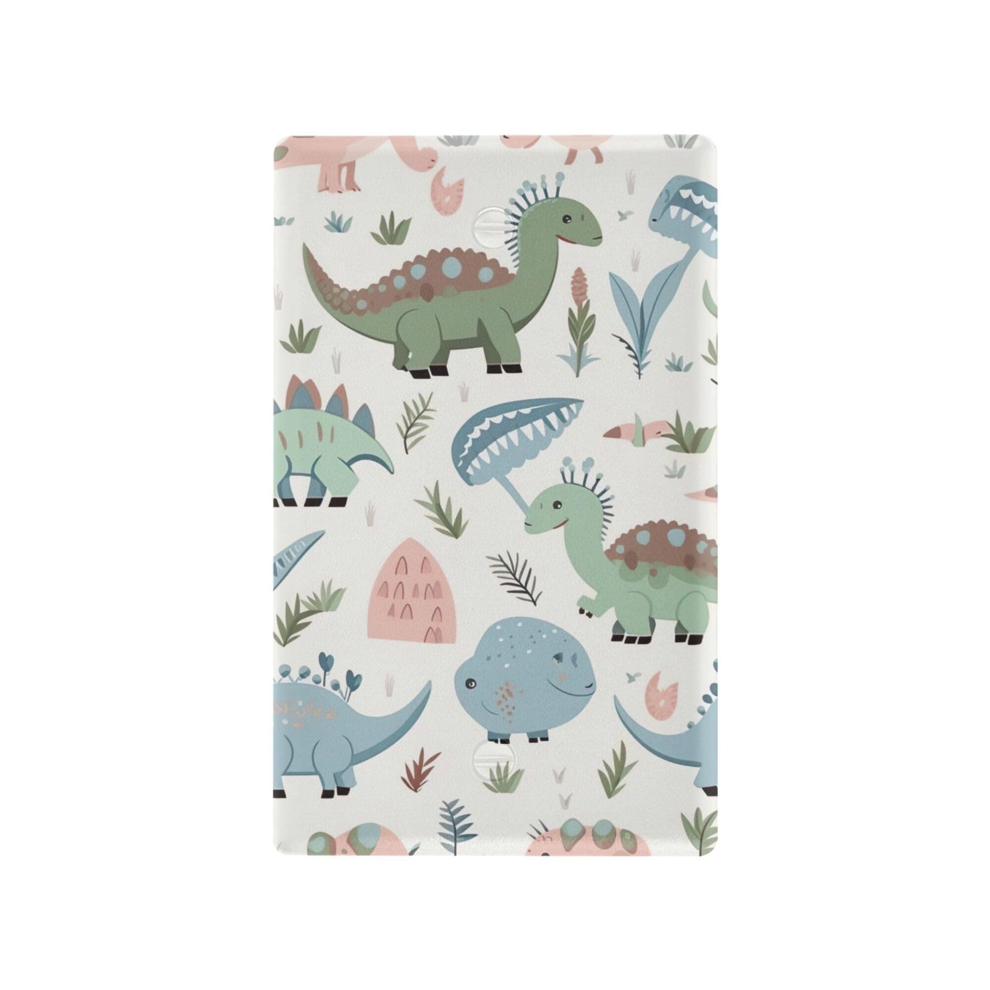 xigua Unused Outlet Wallplate Cartoon Dinosaur Switch Wall Plate Cover,Decorative Outlet Cover Switch Cover for Home Office Bedroom 4.53