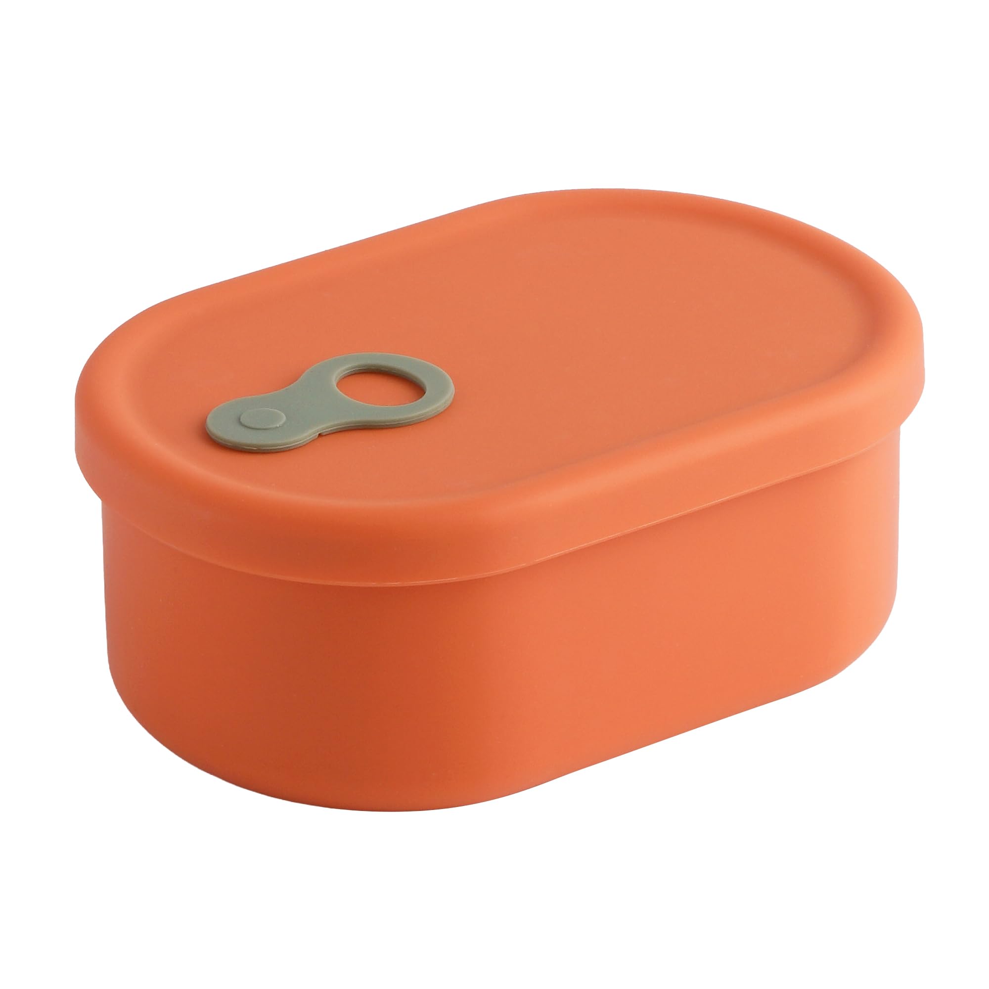 Recipiente hermético de silicona de alta calidad con ventilación de vapor, sin BPA, a prueba de fugas, apto para microondas y congelador, almacenamiento de sobras (naranja mandarina, 650 ml)