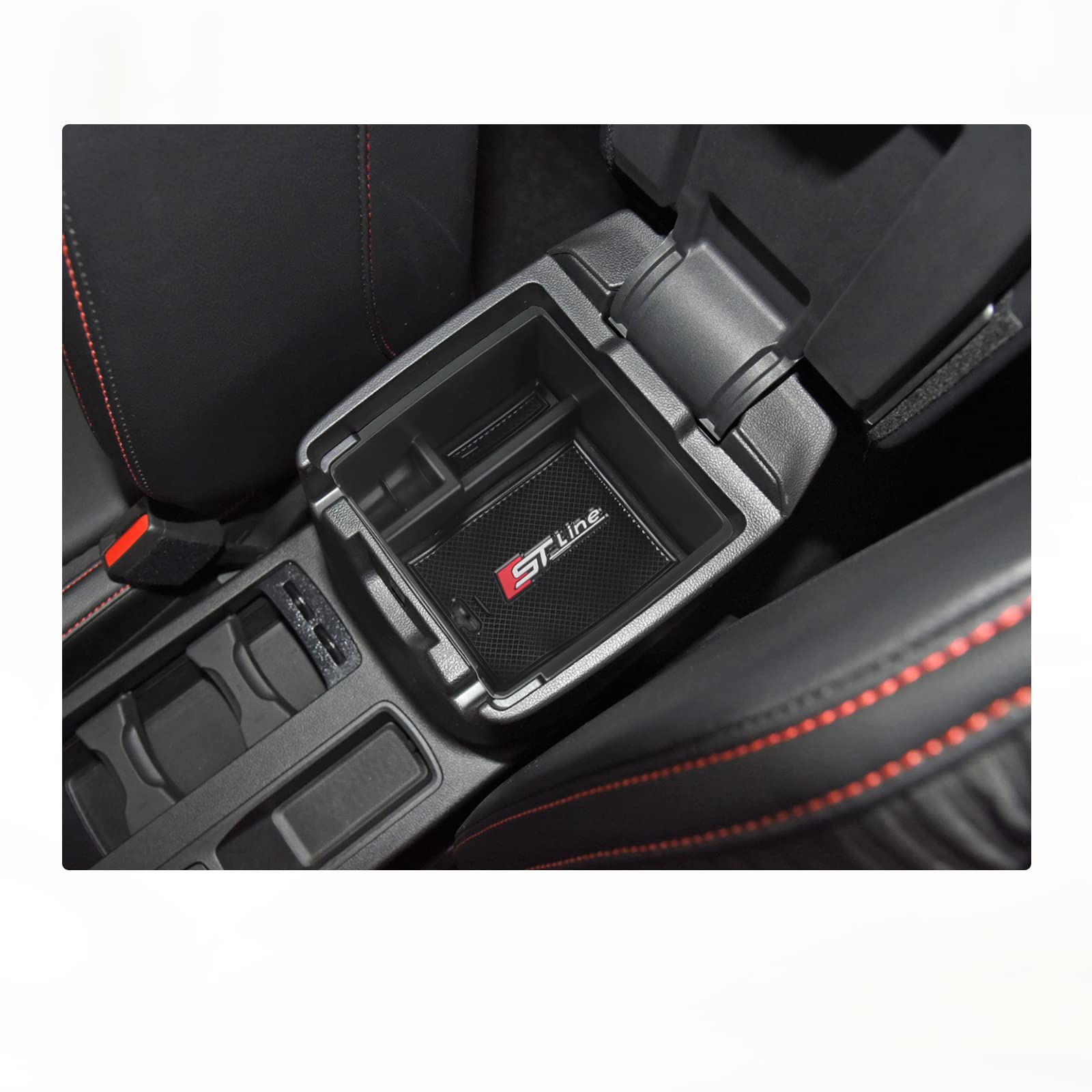 FFOCUS Auto Portaoggetti Console Centrale Contenitore per Ford Focus MK4 ST 2018-2023,Vano Organizer Braccioli Scatola Accessori,A-White