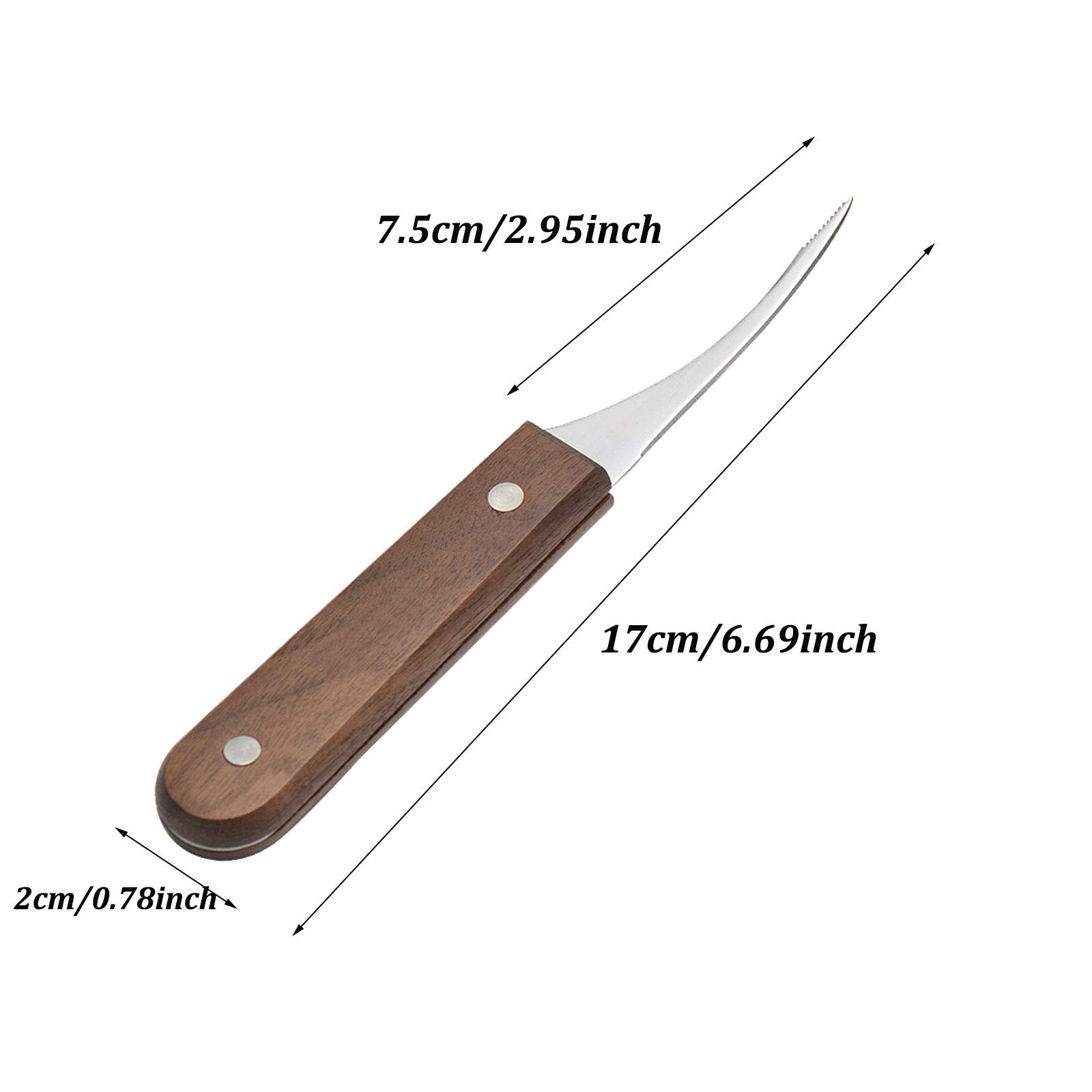 Wenplus Shrimp Deveiner Tool 2 Pack Stainless Steel Shrimp Shell Knife Shrimp Peeler Deveiner Prawn Shell Peeler with Wooden Handle