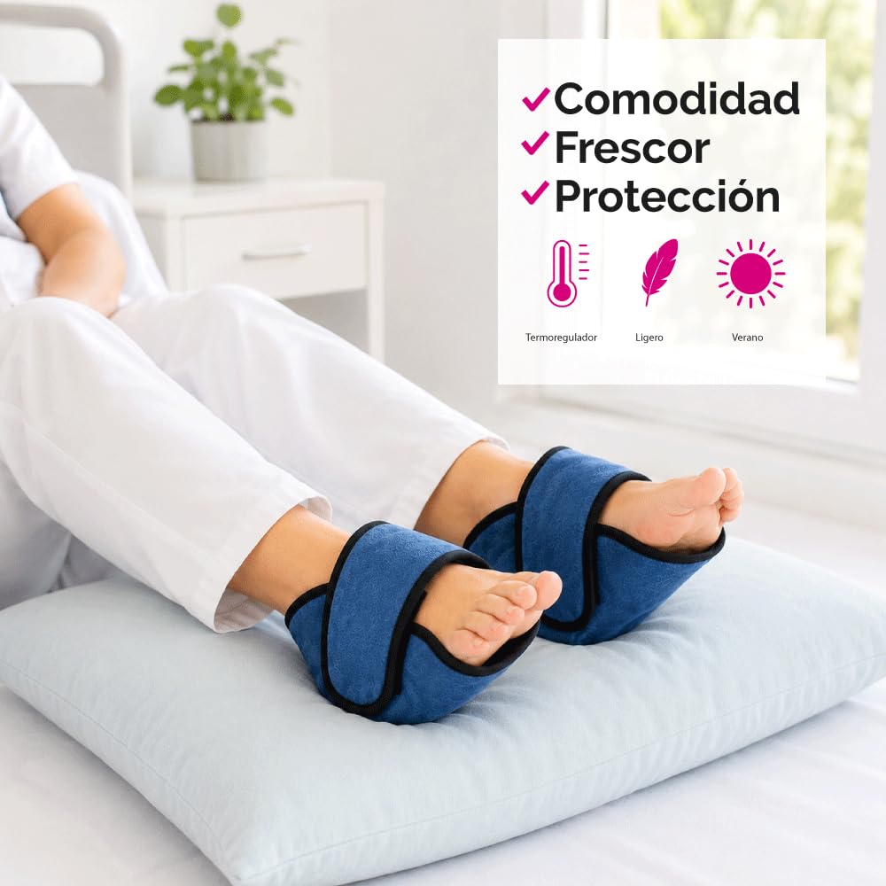 Ubio Par Patucos Antiescaras Saniluxe Verano – Protector Talones para Encamados o Silla, Transpirable Bambú, Antibacteriano, Ayuda a Prevenir Úlceras de Presión, Llagas - Taloneras Antirozaduras Pies