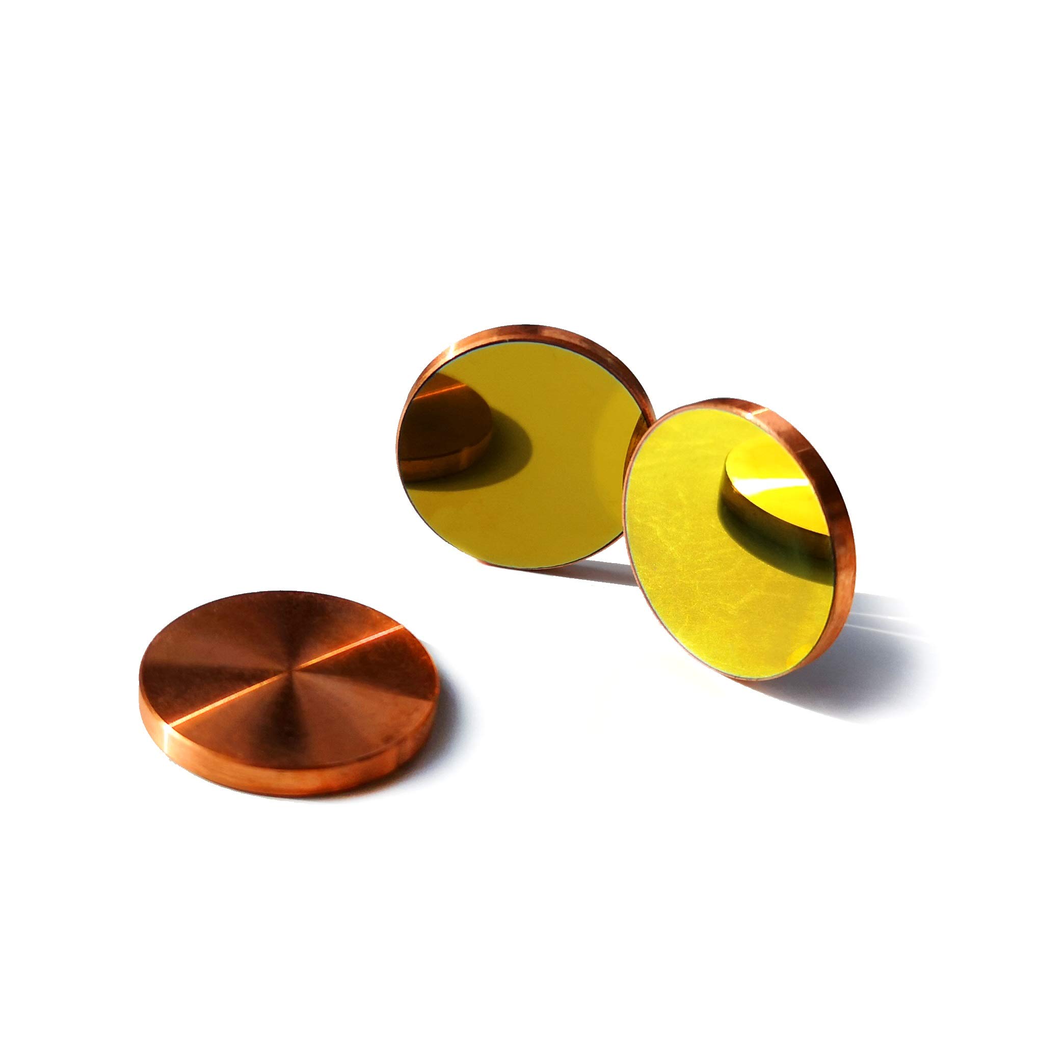 MCWlaser Cu Copper Reflection Mirror 3PCS Dia:20mm for 10.6um High Power CO2 Laser Engraing Cutting Engrave/Cutter 80W to 300W 10.6um