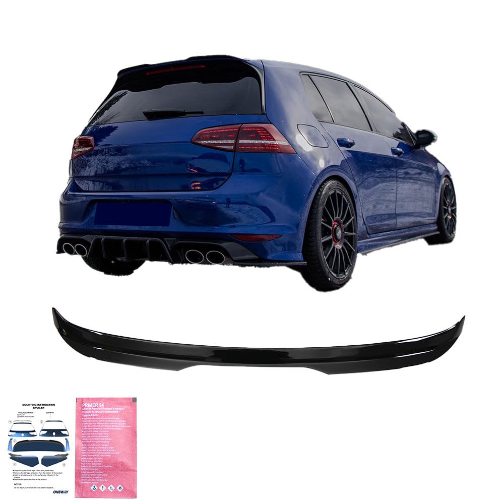 Oneway Spoiler da tetto (tappo) compatibile con Volkswagen Golf VII (7 e 7.5) HB GTi/GTD/R/R Line 2013-2020 - Versione 2 - Nero lucido