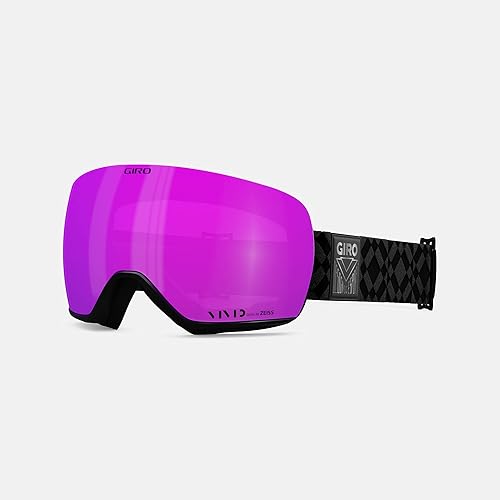 Giro Lusi Gafas de esquí – Gafas de snowboard para mujer – Correa ilimitada negra con lentes de infrarrojos vívidos y rosas vívidos