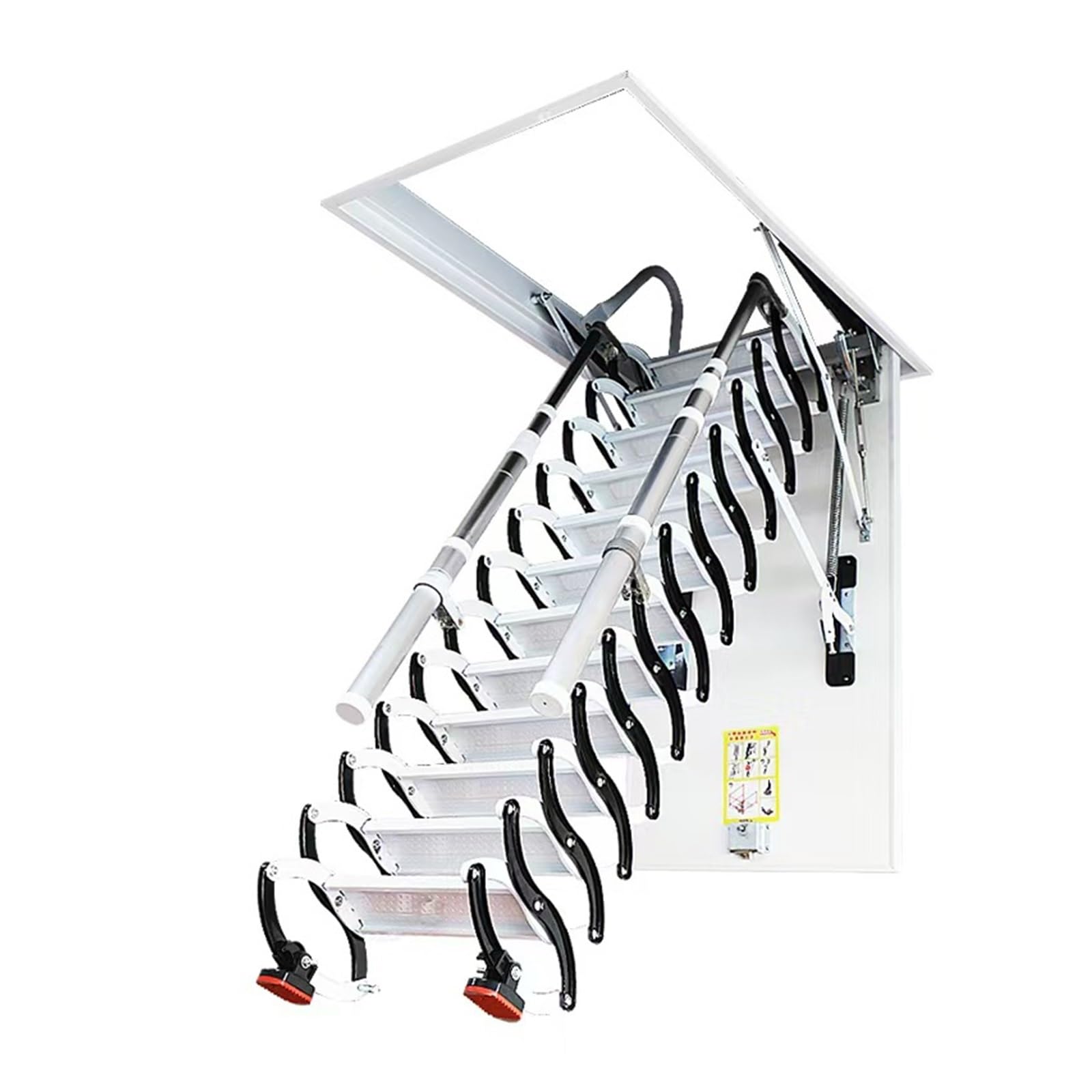 loft ladders Invisible Folding Ceiling Loft Ladder Retractable Pull Down Attic Stair with Handrail for Indoor and Outdoor pull down(80 * 120cm)