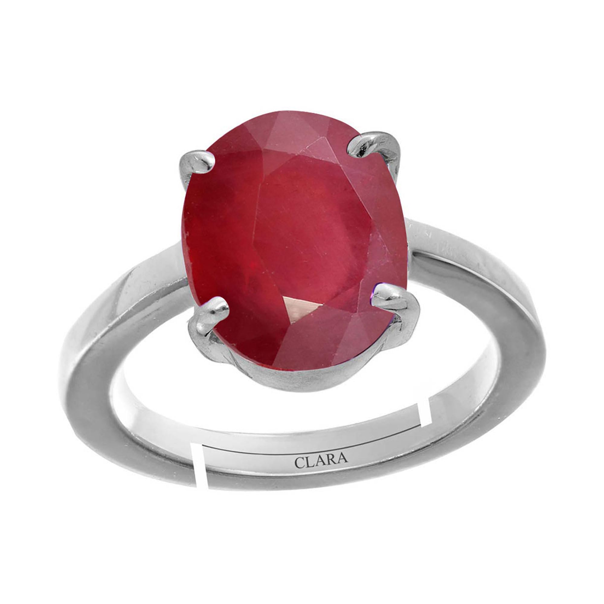 clara Ruby Manik 4.8cts or 5.25ratti Stone Silver Adjustable Ring for Women-picture-32