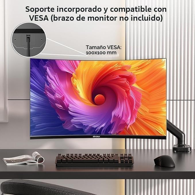 Monitor 4K de 32" CRUA UHD pantalla curva 3000R para diseño y gaming 5