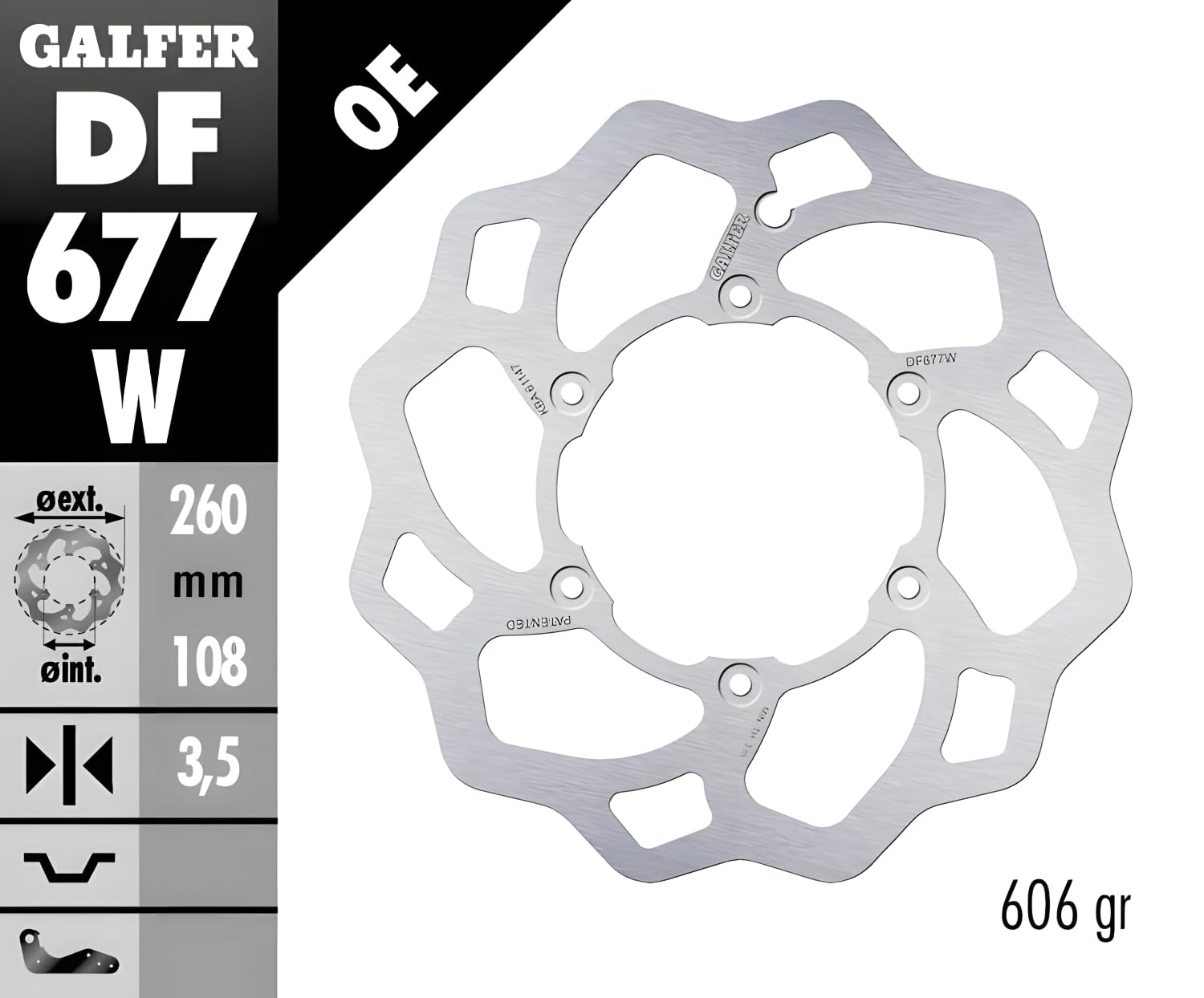 Galfer DF677W Disco de Freno Moto