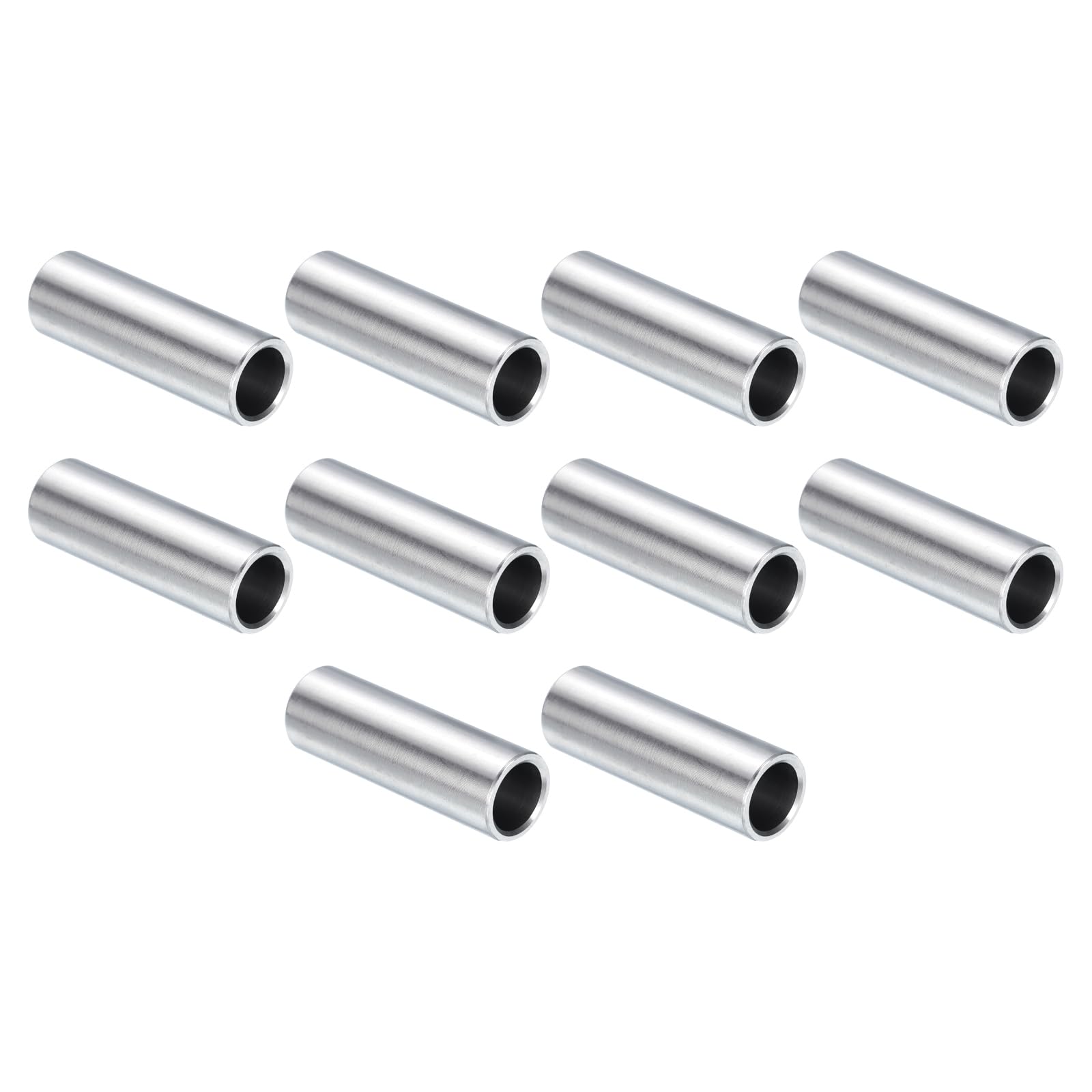 uxcell 10pcs Stainless Steel Spacer 3/8" Bore x 1/2" OD x 1-1/2" Length Screw Standoff Bushing Plain Finish Round Metal Spacer for 3/8 Screws Bolts and Rods