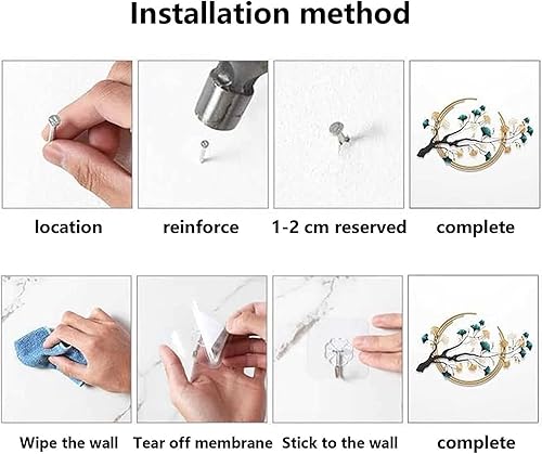 Miniatura 6 de RETORO Decoración moderna de pared de metal 3D de lujo, escultura grande de hoja de árbol de ginkgo, decoración de pared para sala de estar,