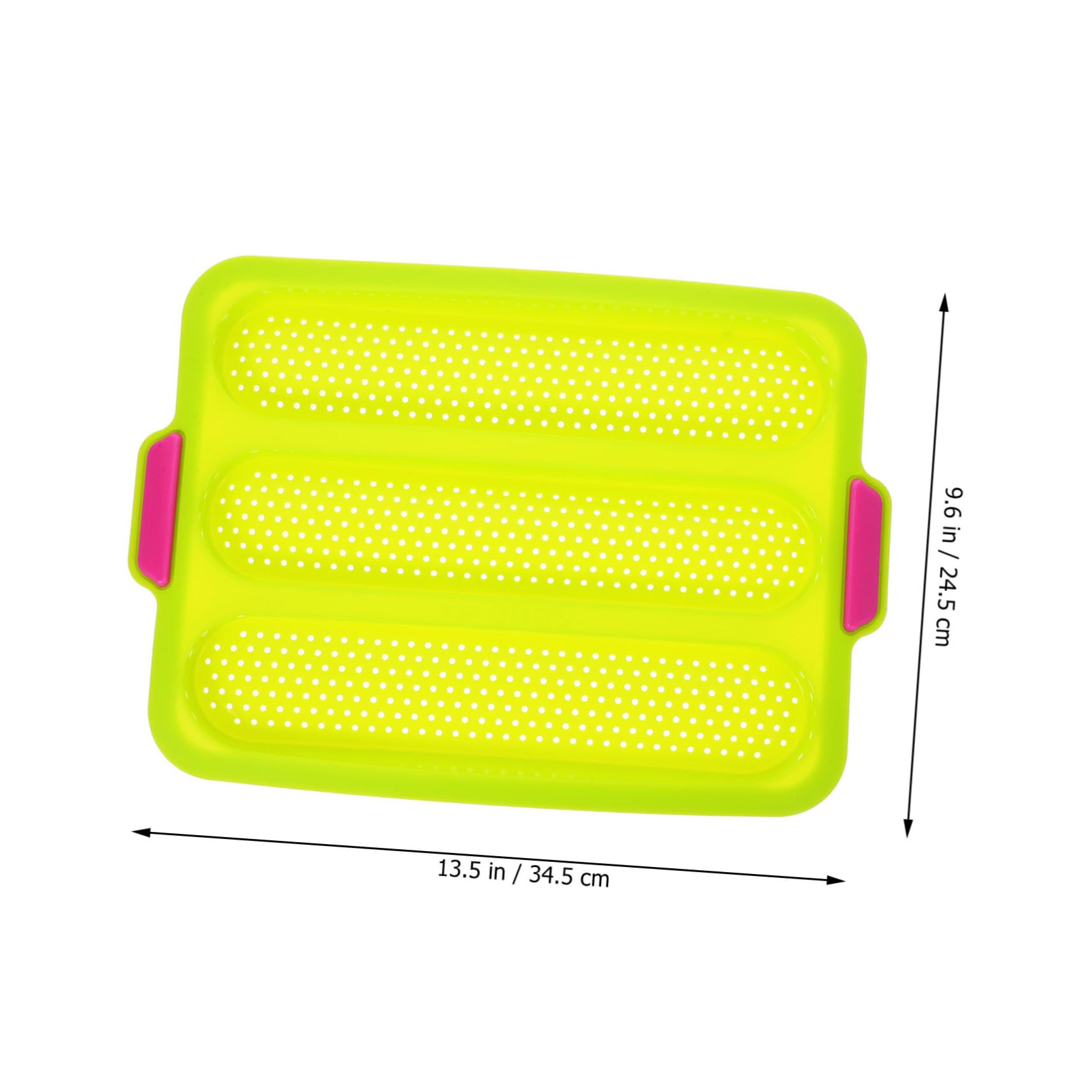 COLLBATH Silicone Baking for Baguettes Non Stick Bread Tray with Slots for Home Kitchen Easy to Heat Baking Green