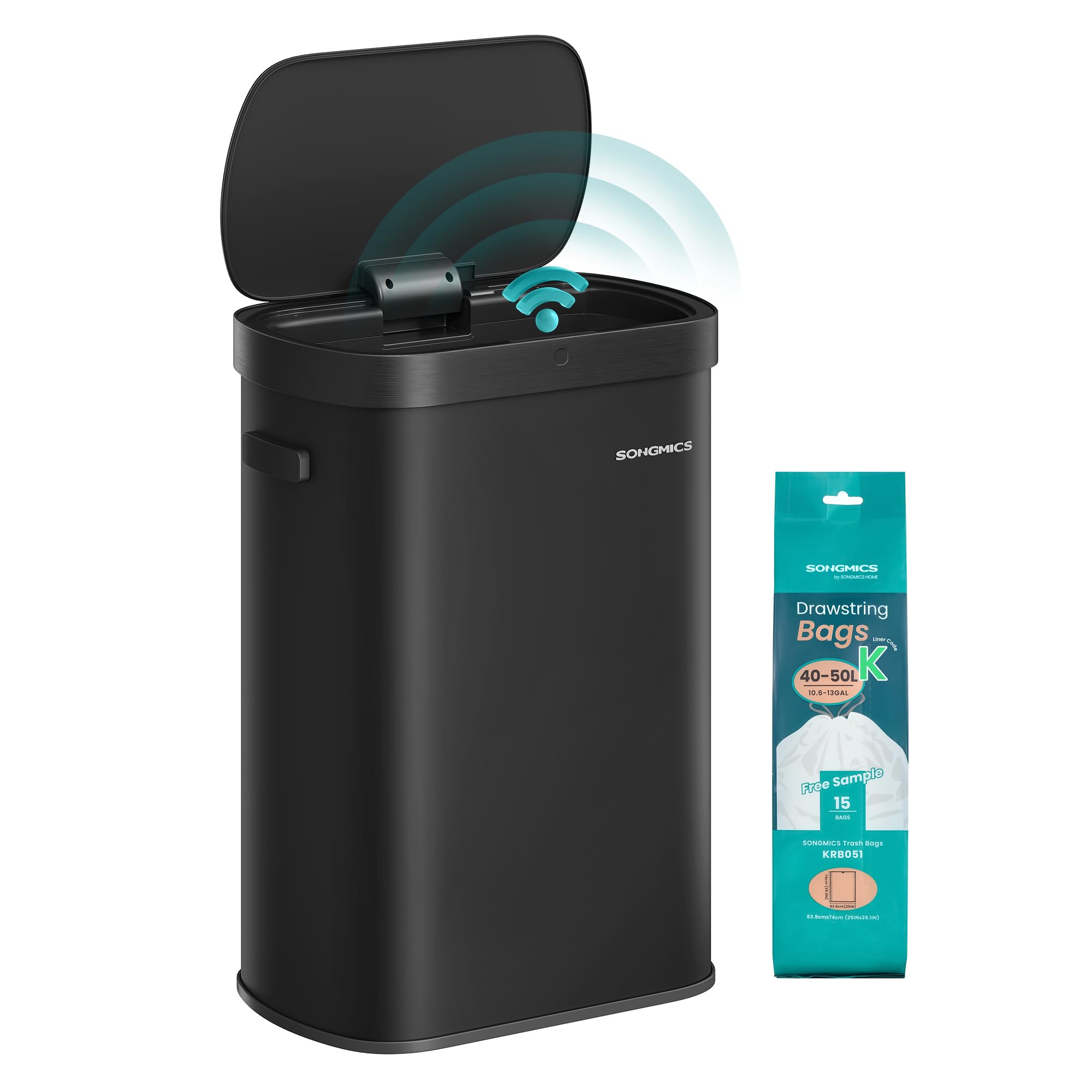 SONGMICS Motion Sensor Trash Can 13 Gallon