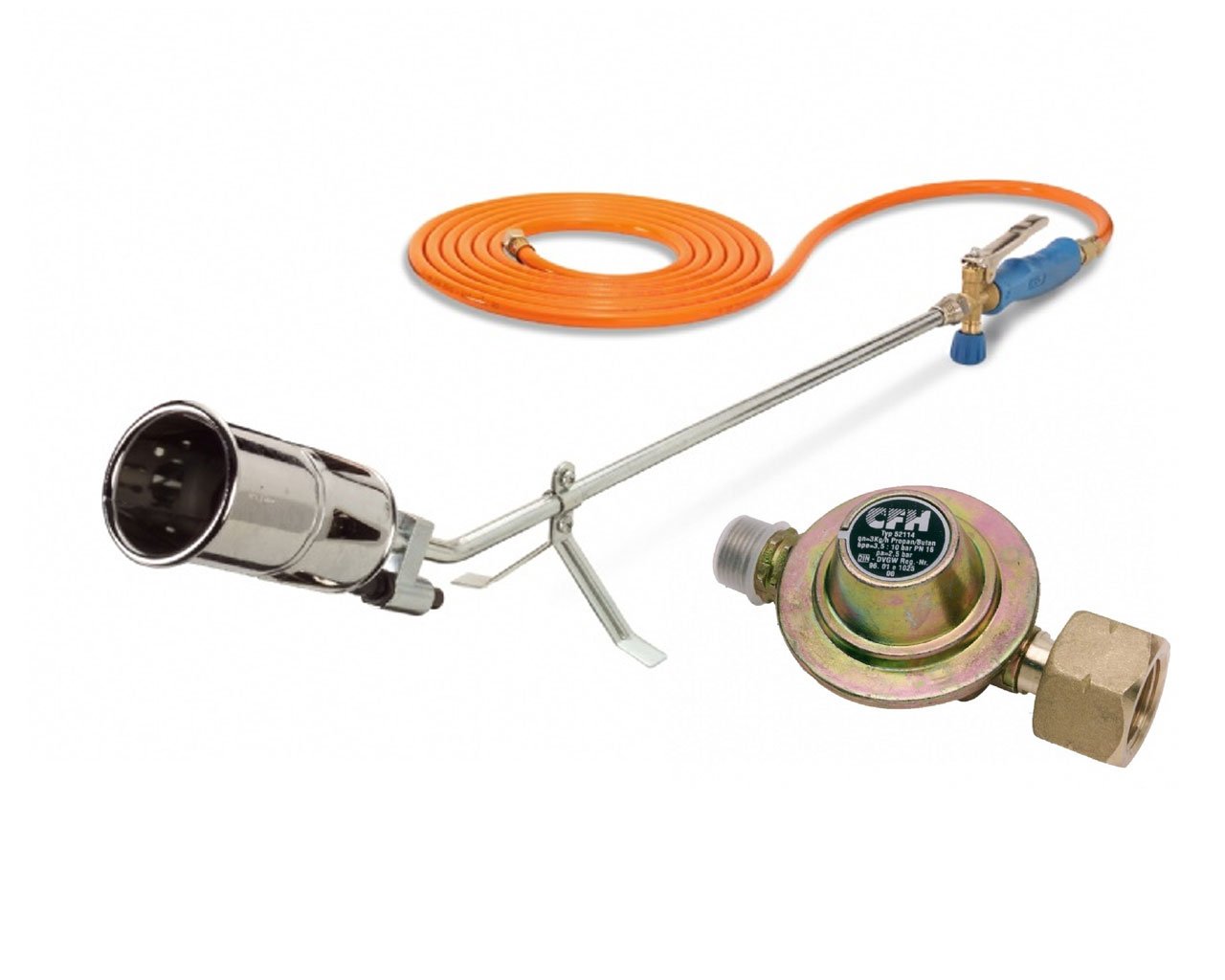 CFH Abflammgerät PZ 6000 Unkrautbrenner inkl. 5 m Gasschlauch 3/8" links + Druckregler DR114