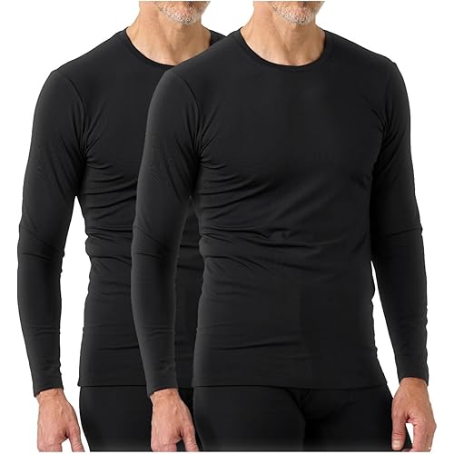 LAPASA Men's Thermal Underwear Top Crewneck Long Sleeve Shirt Base Layer Lightweight Midweight Heavyweight Winter M09/M26/M55