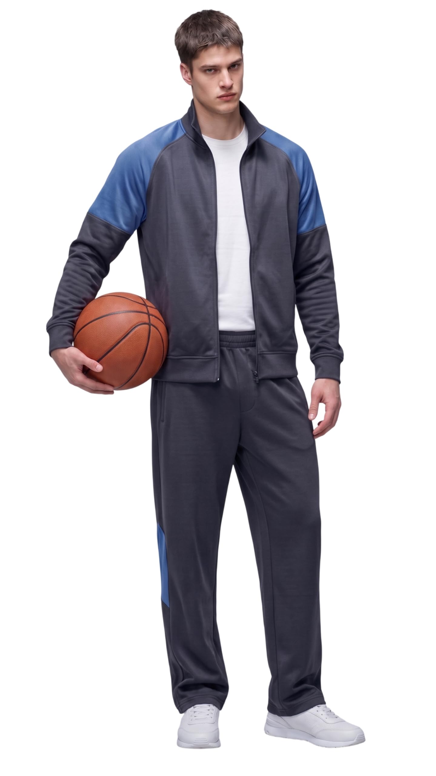 Men's Workout Tracksuit Performance Sportswear Quick Dry Training Jogging Fitness Gym Track Suit for Men Navy Size XL-image-40