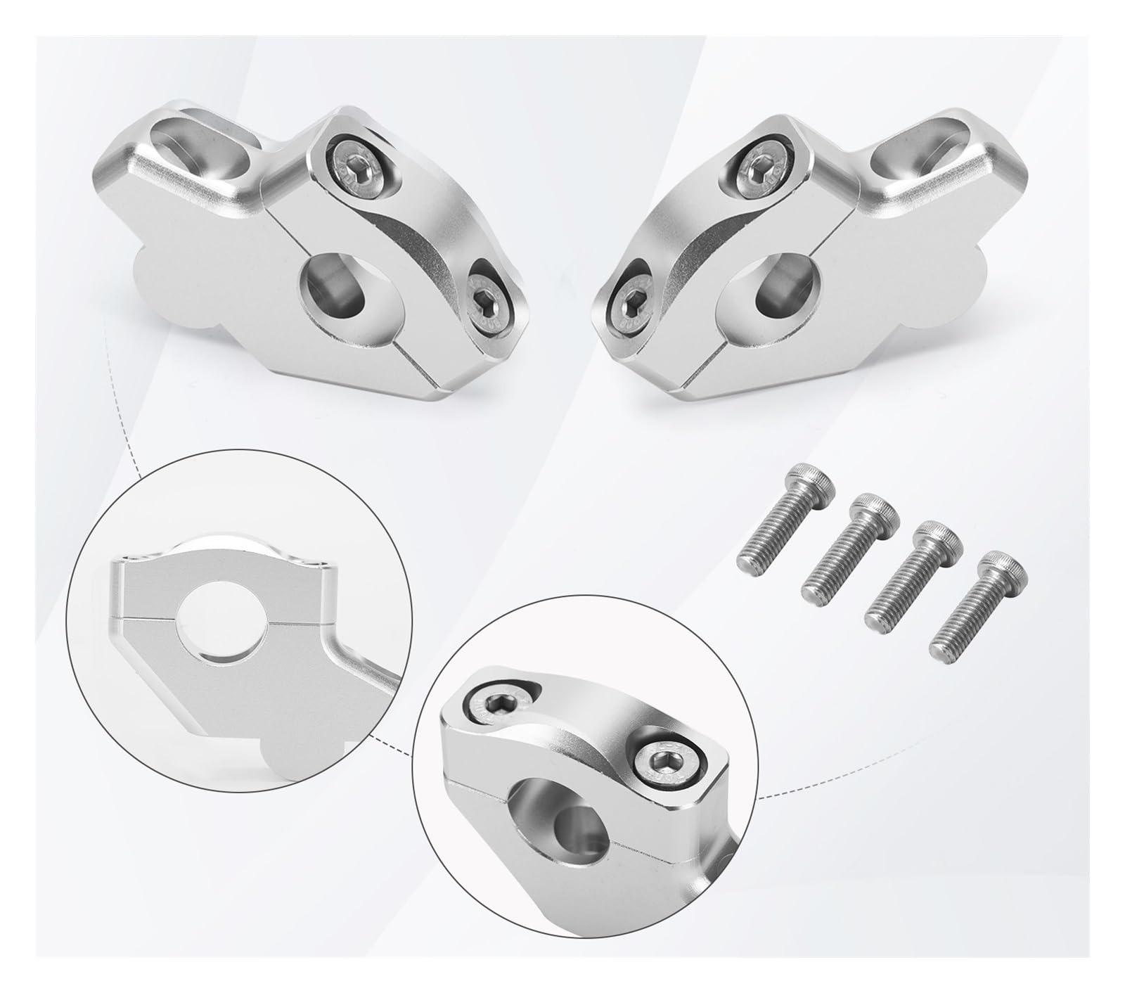 Estensore Manubrio Moto Riser Manubrio Argentati Offset Da 22 Mm 7/8" Sollevati, Spostati Ed Estesi Per GSX 250R 650F 750S 1000S S750 Componente