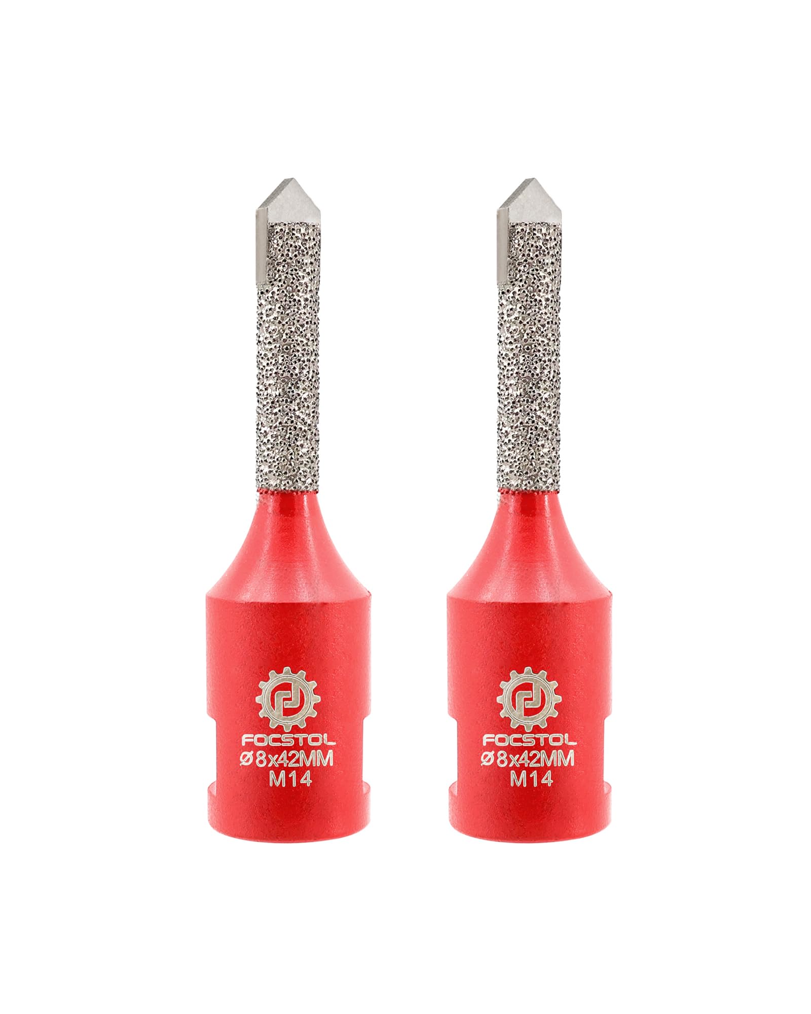 FOCSTOL Diamond Mortar Raking Bit - 2pcs Mortar Router Bit with Carbide Tipped for Mortar Removal and Tuck Pointing Masonry Stone Brick Removal 8mm x 42mm