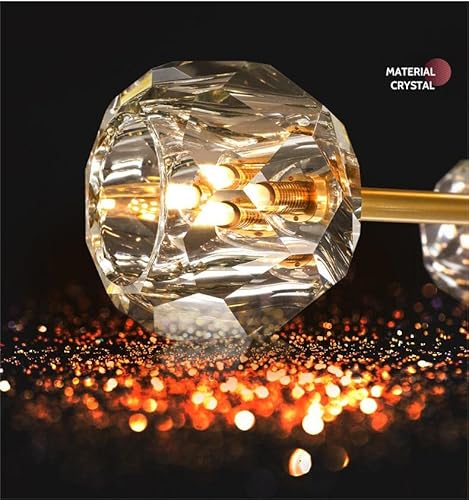 Apbeam Brass Sputnik Chandelier Gold Pendant Light Crystal Ceiling Hanging Light Fixture 15 Light W39.5” X H17.7” #TOP6
