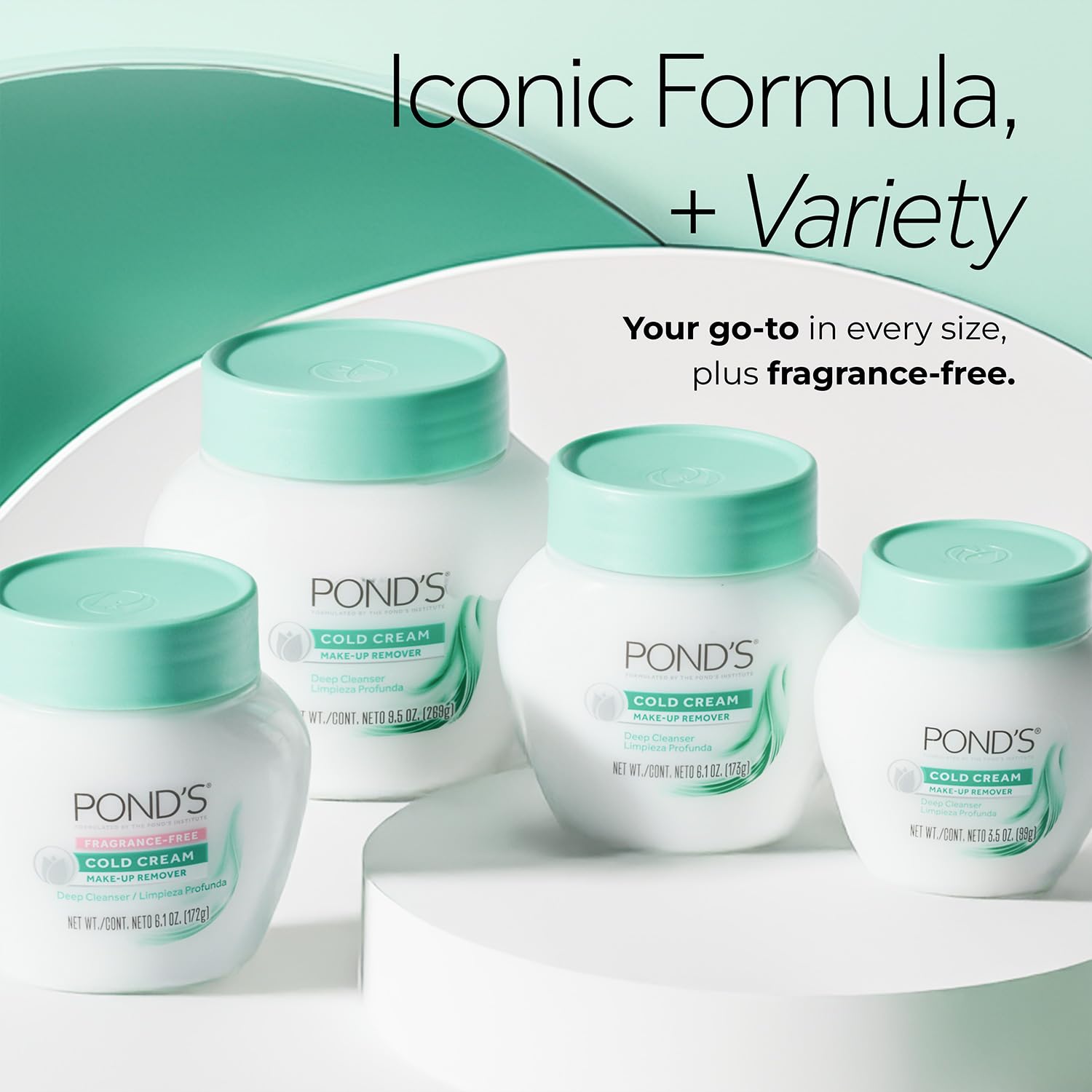 Ponds Crema fría removedor de maquillaje sin fragancia, 6.1 onzas (paquete de 2)
