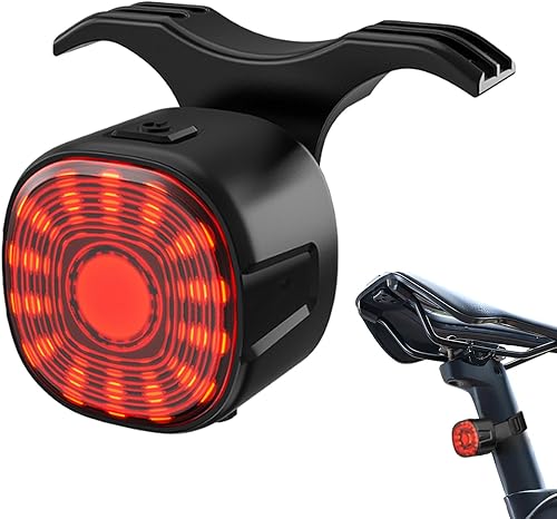 Bike Tail Light, 180 Degree Low Light Bike Back Light Sensor, USB Port Bike Rear Light, 5 Modes IPX6 Waterproof Bicycle Light, Innovative Bicycle