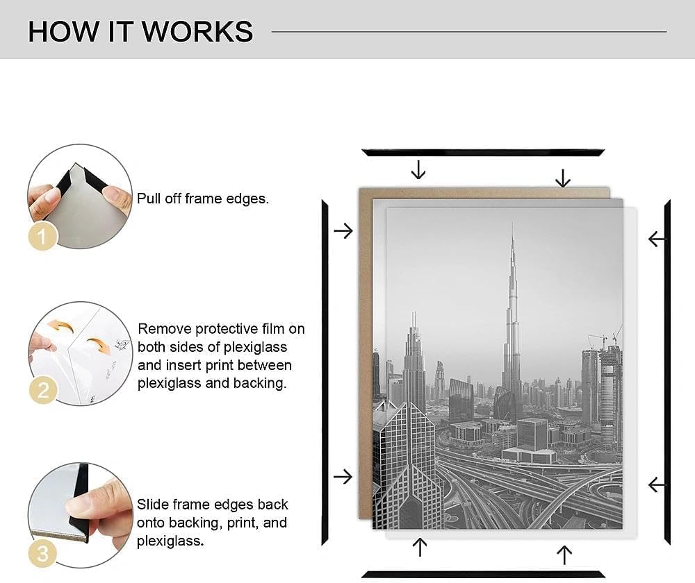 Boarding 18X24 Poster Frame 4 Pack,Black Picture Frames for Wall Gallery image 3